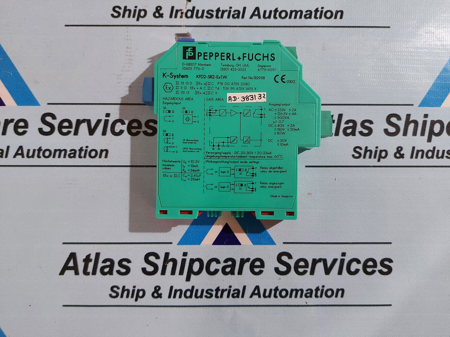 PEPPERL + FUCHS KFD2-SR2-Ex1.W SWITCH AMPLIFIER 132958