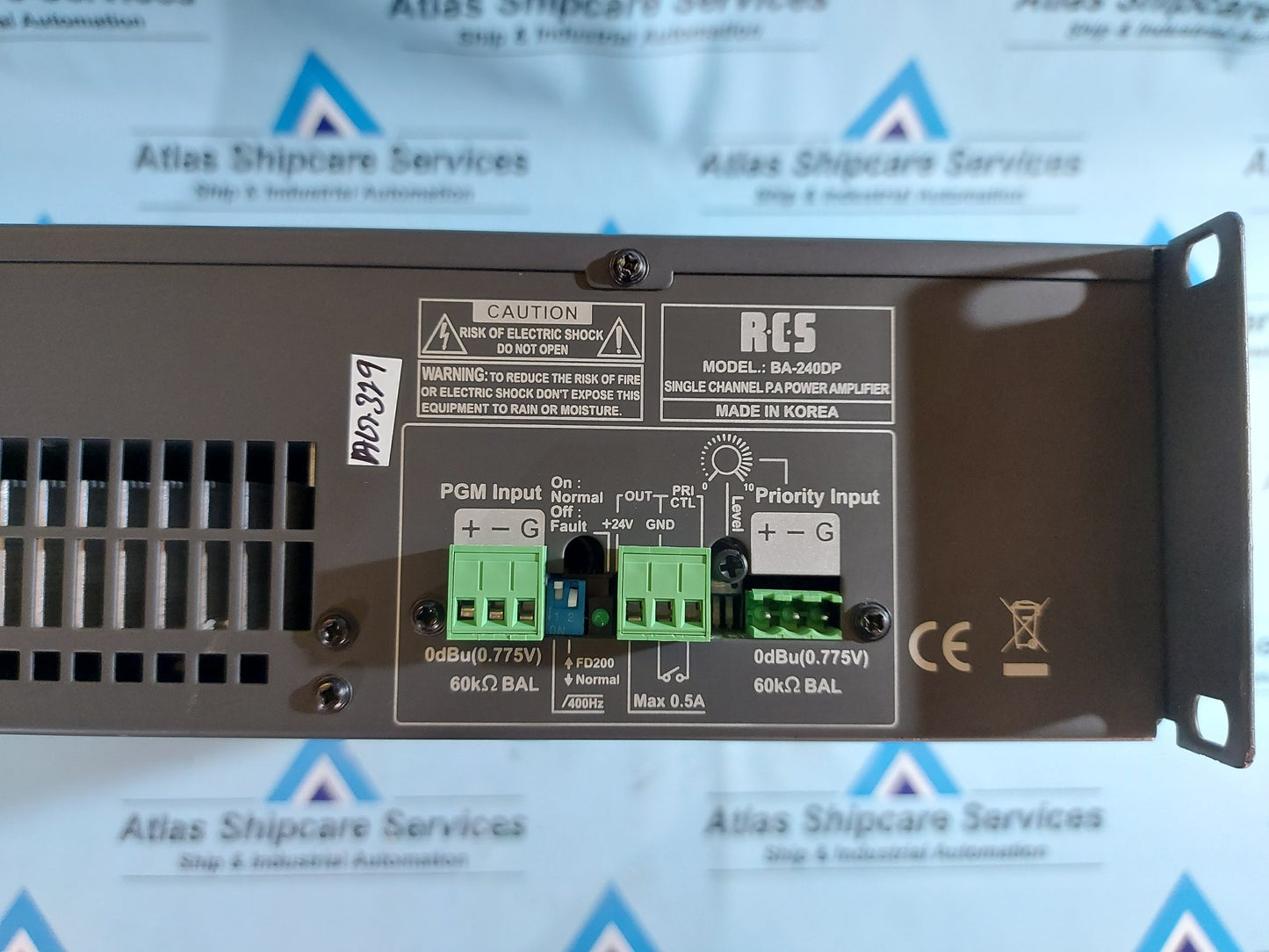 RCS BA-240DP SINGLE CHANNEL P.A POWER AMPLIFIER AG319