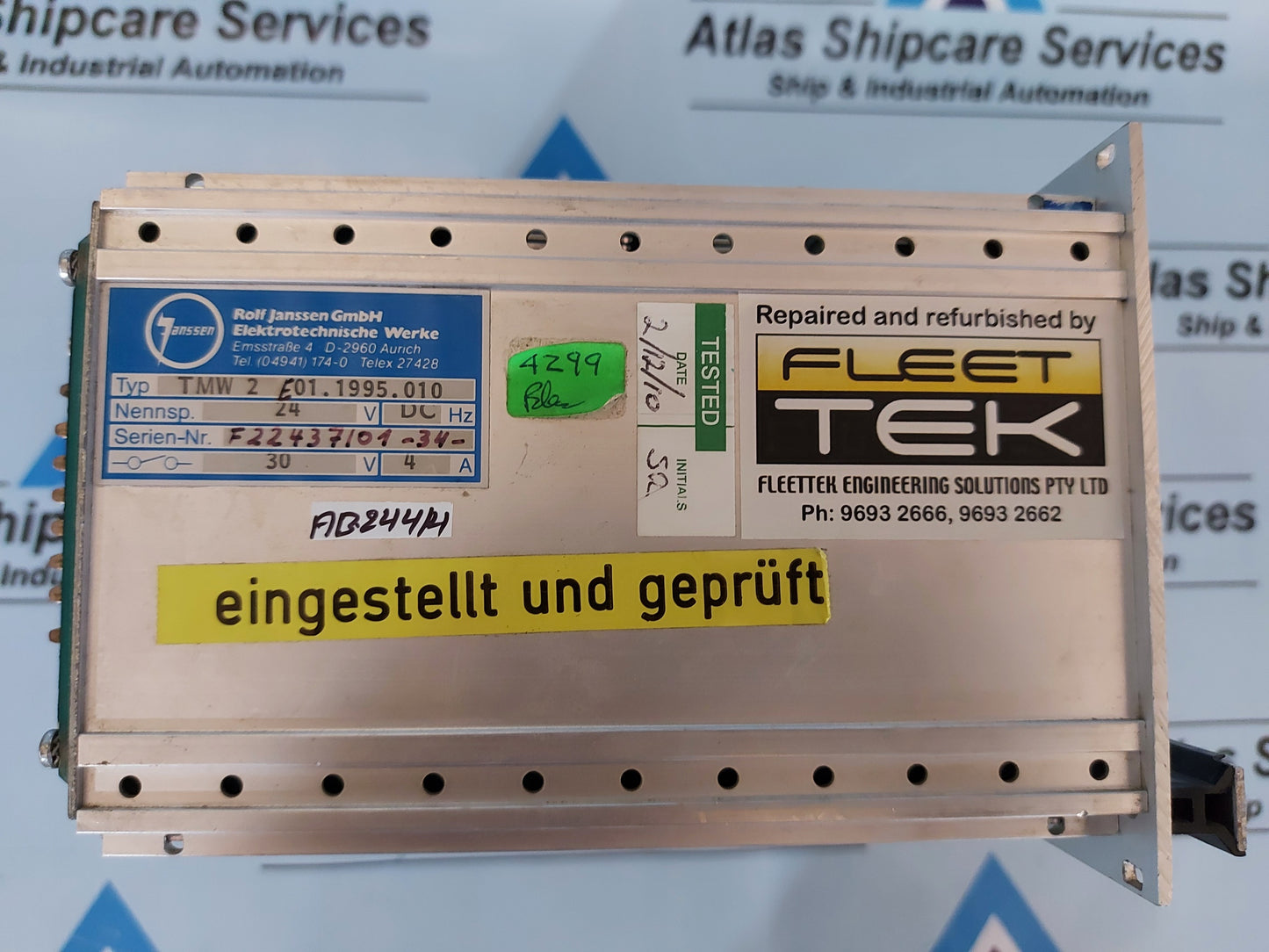 ROLF JANSSEN TMW2 TEMPERATURE MONITORING AND WARNING 01.1995.010