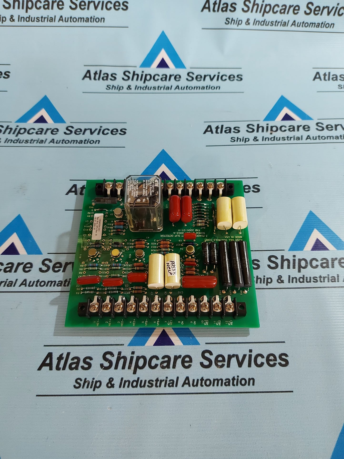 ROSS HILL CONTROLS 3 PHASE SPROCKET SLIP DETECTOR SCHEM & ASSY 2003-A FAB 2004-01-A