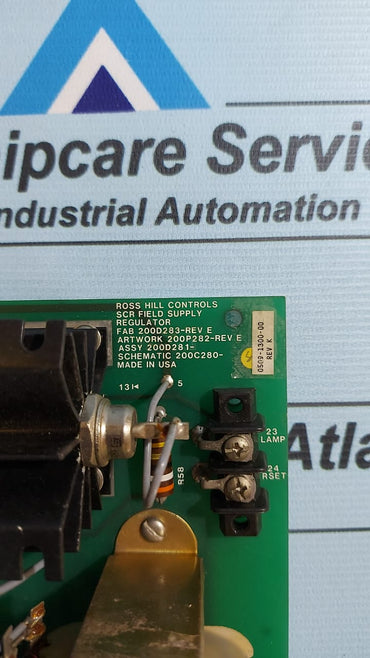 ROSS HILL CONTROLS FAB 200D283-REV.E PCB 0509-1300-00 REV.K SCR FIELD SUPPLY REGULATOR