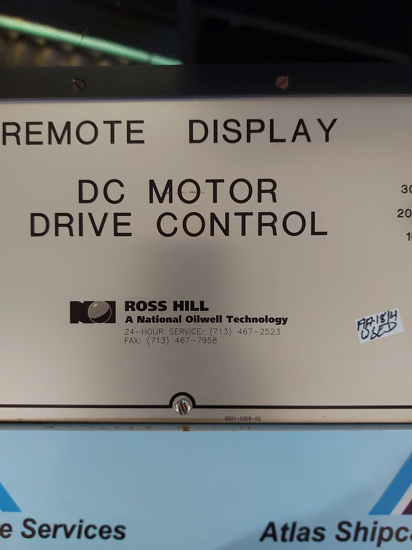 ROSS HILL REMOTE DISPLAY DC MOTOR DRIVE CONTROL