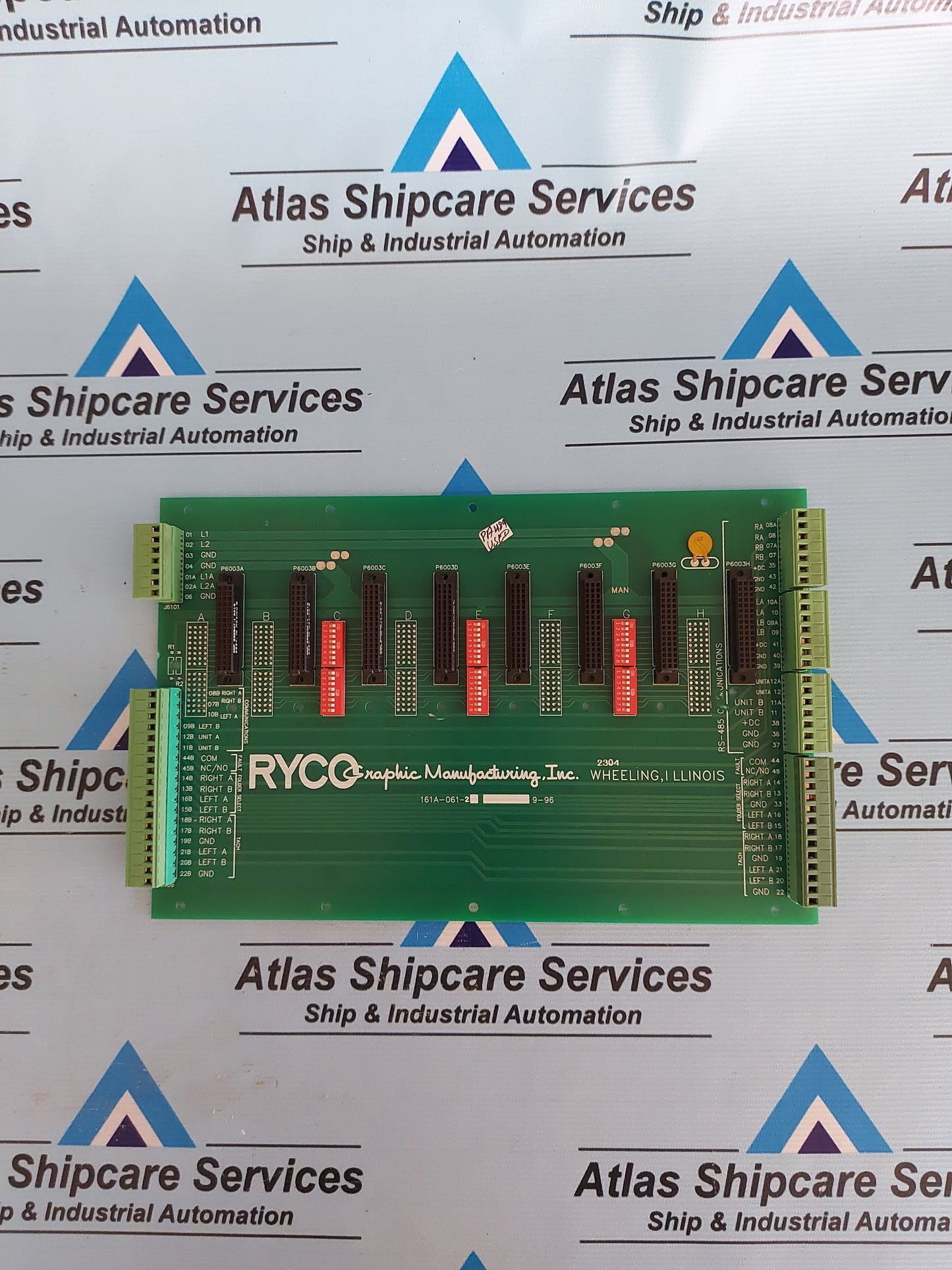 RYCO 161A-061-2 BACKPLANE 8-SLOT CARD RACK CHASSIS BOARD