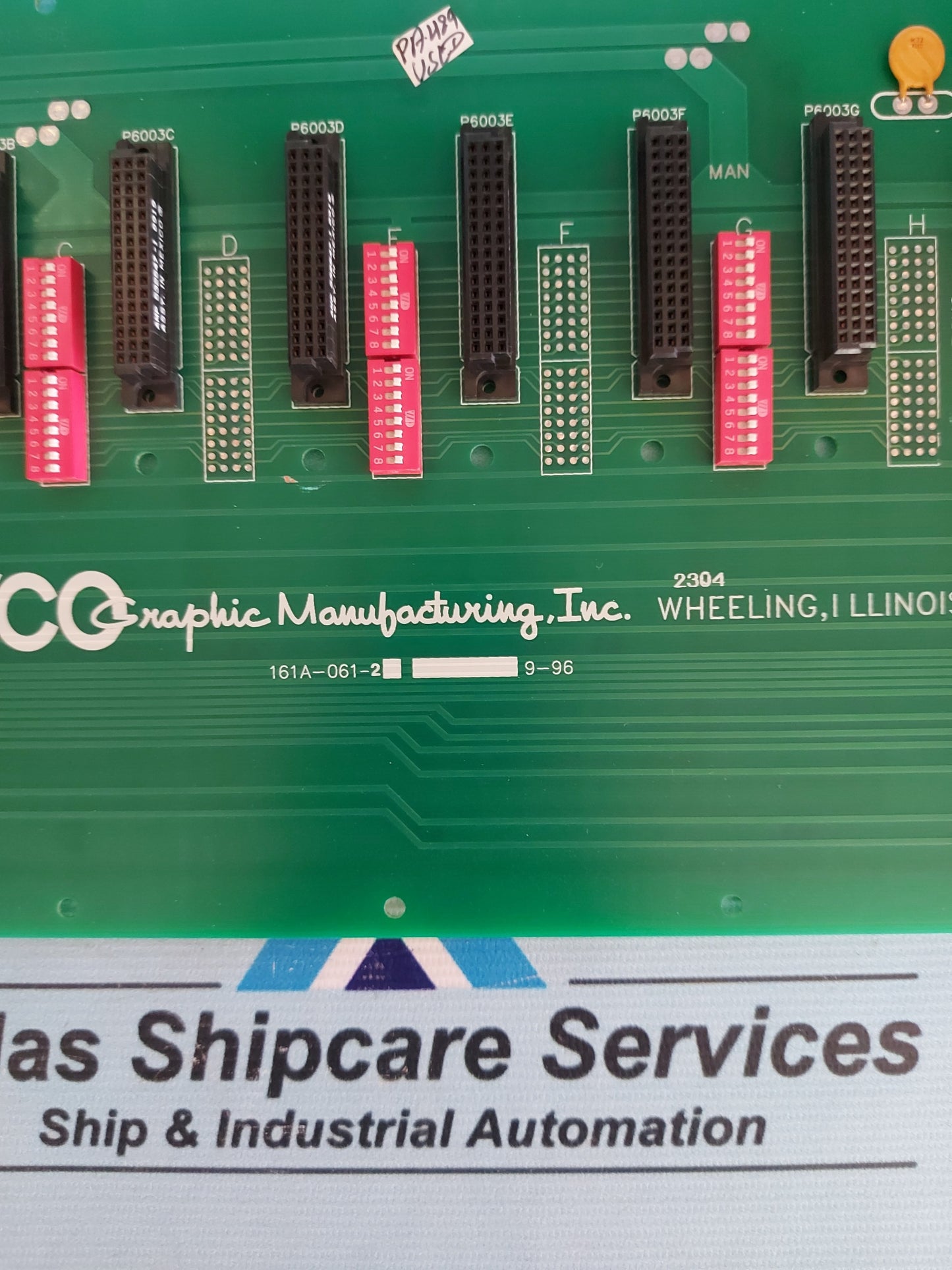 RYCO 161A-061-2 BACKPLANE 8-SLOT CARD RACK CHASSIS BOARD