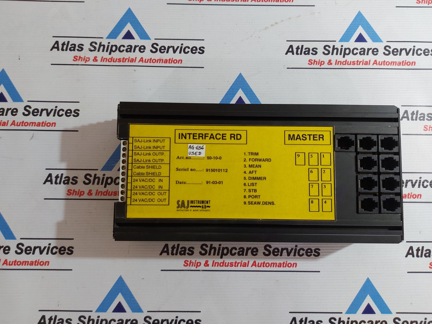 SAJ INSTRUMENT AB 50-10-0 INTERFACE RD MASTER RDM1 AG656