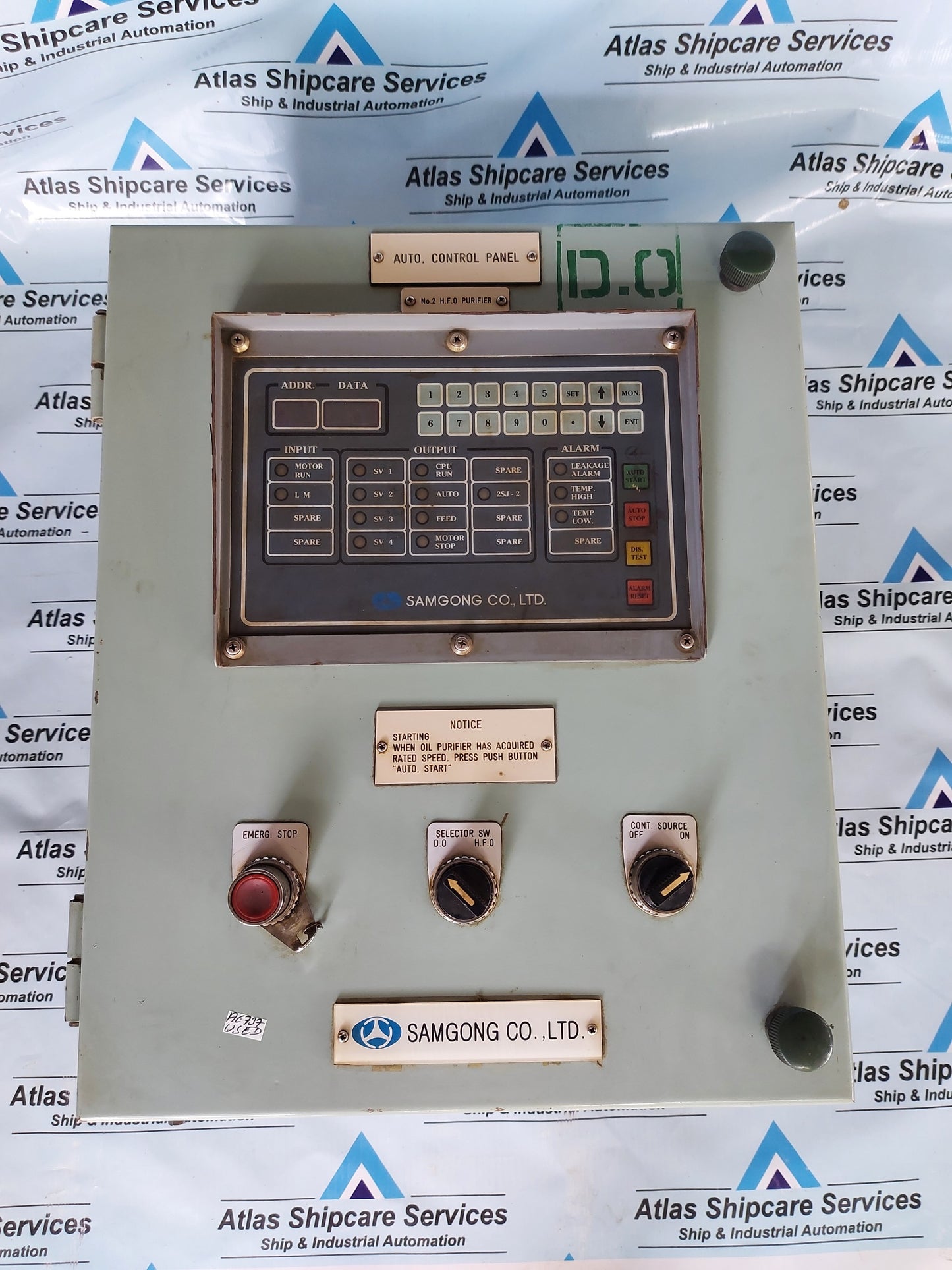 SAMGONG H.F.O PURIFIER AUTO. CONTROL PANEL