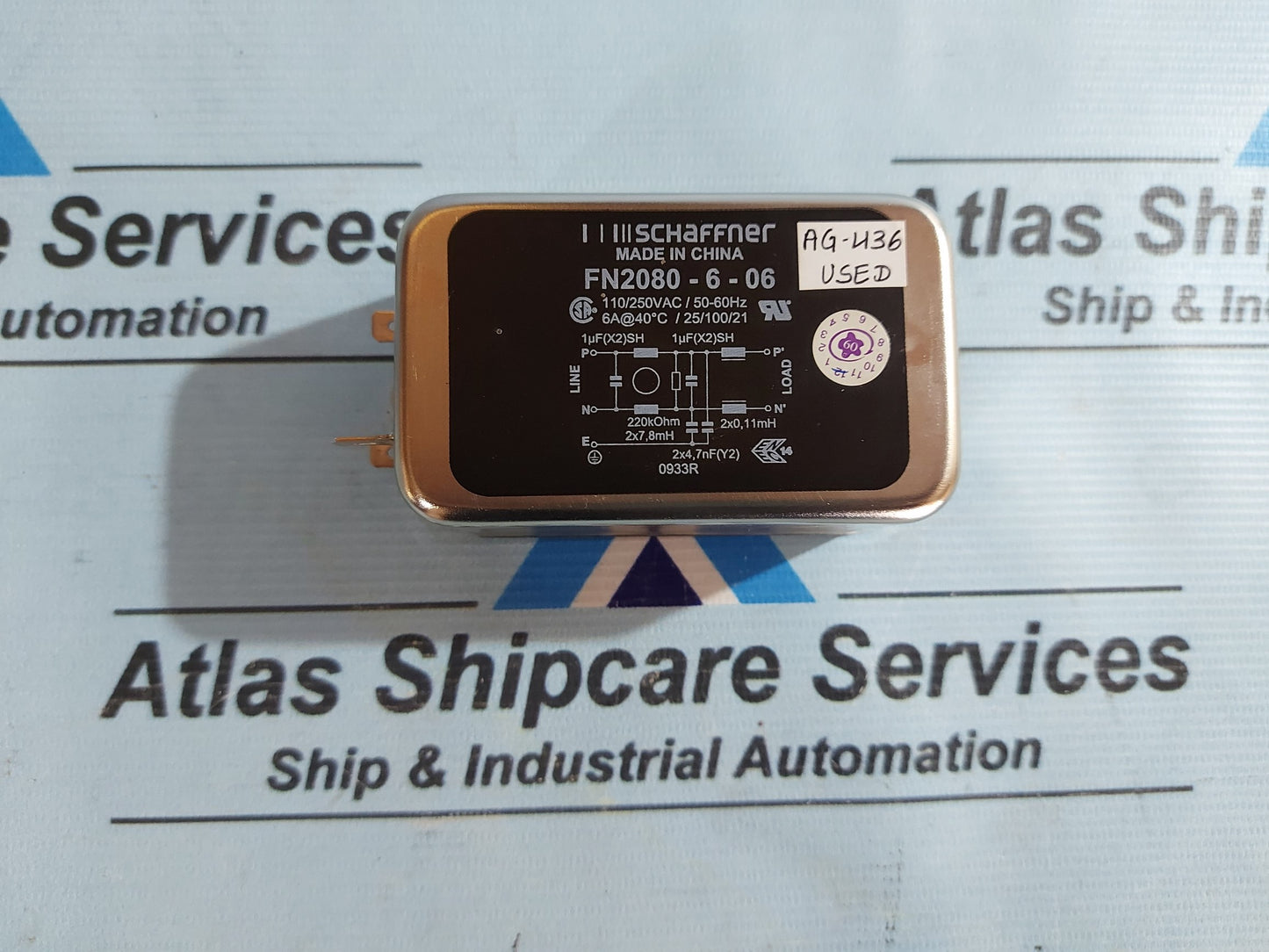 SCHAFFNER FN2080-6-06 POWER LINE FILTER AG436