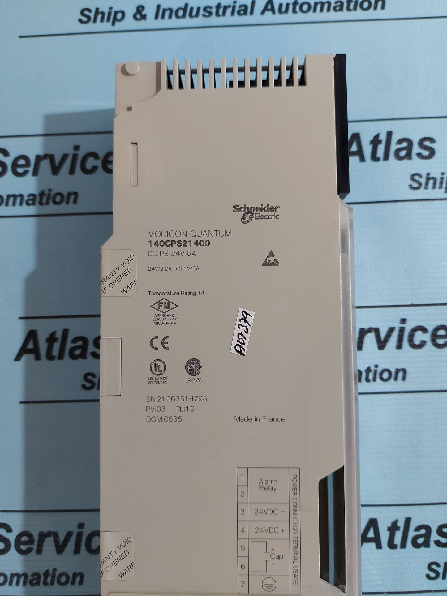 SCHNEIDER 140CPS21400 MODICON QUANTUM POWER SUPPLY MODULE AG379