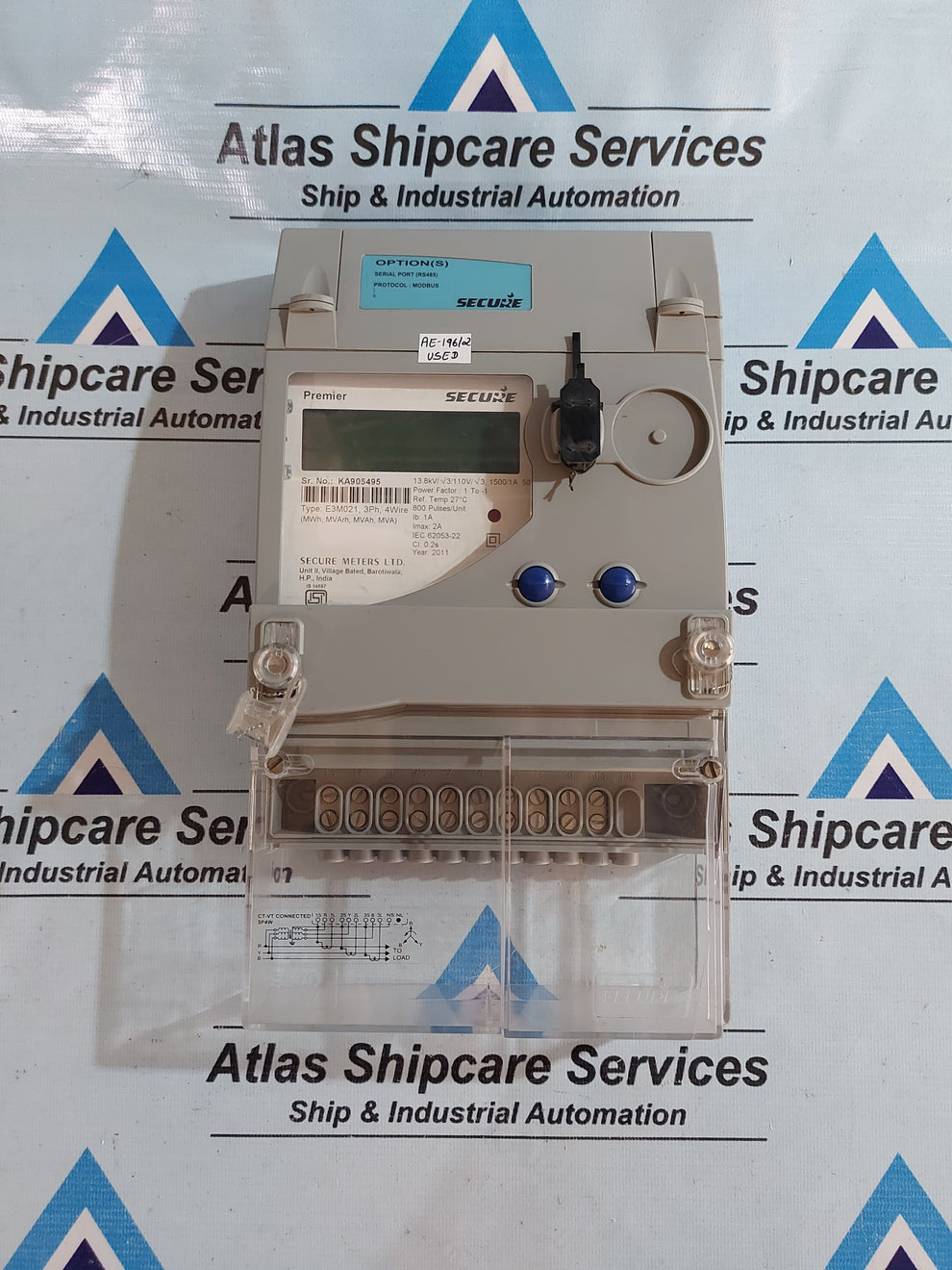 Secure Meters Rack Type R3e SECURE METERS PREMIER E3M021,3PH,4WIRE – Atlas Shipcare Services