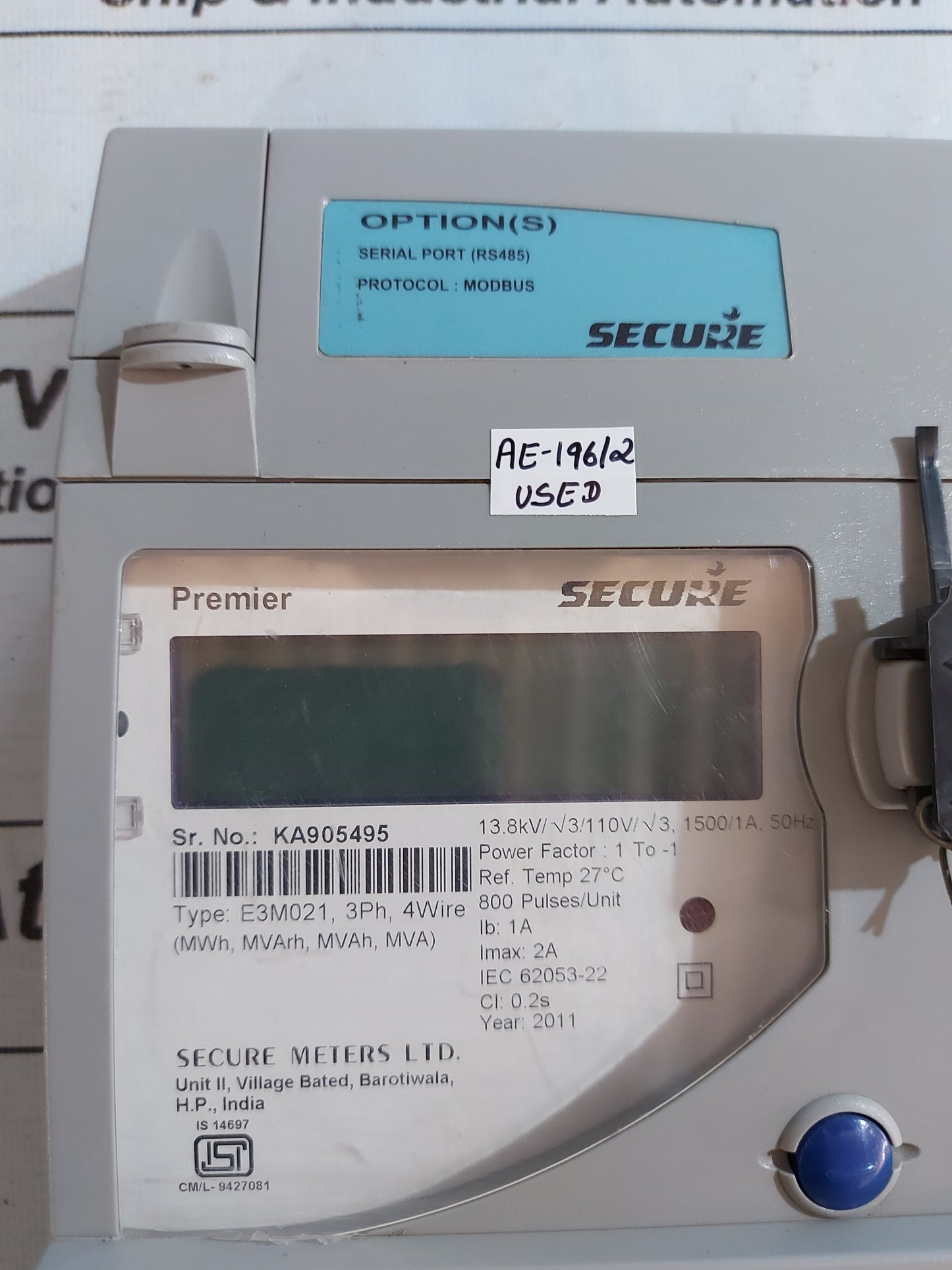 SECURE METERS PREMIER E3M021,3PH,4WIRE