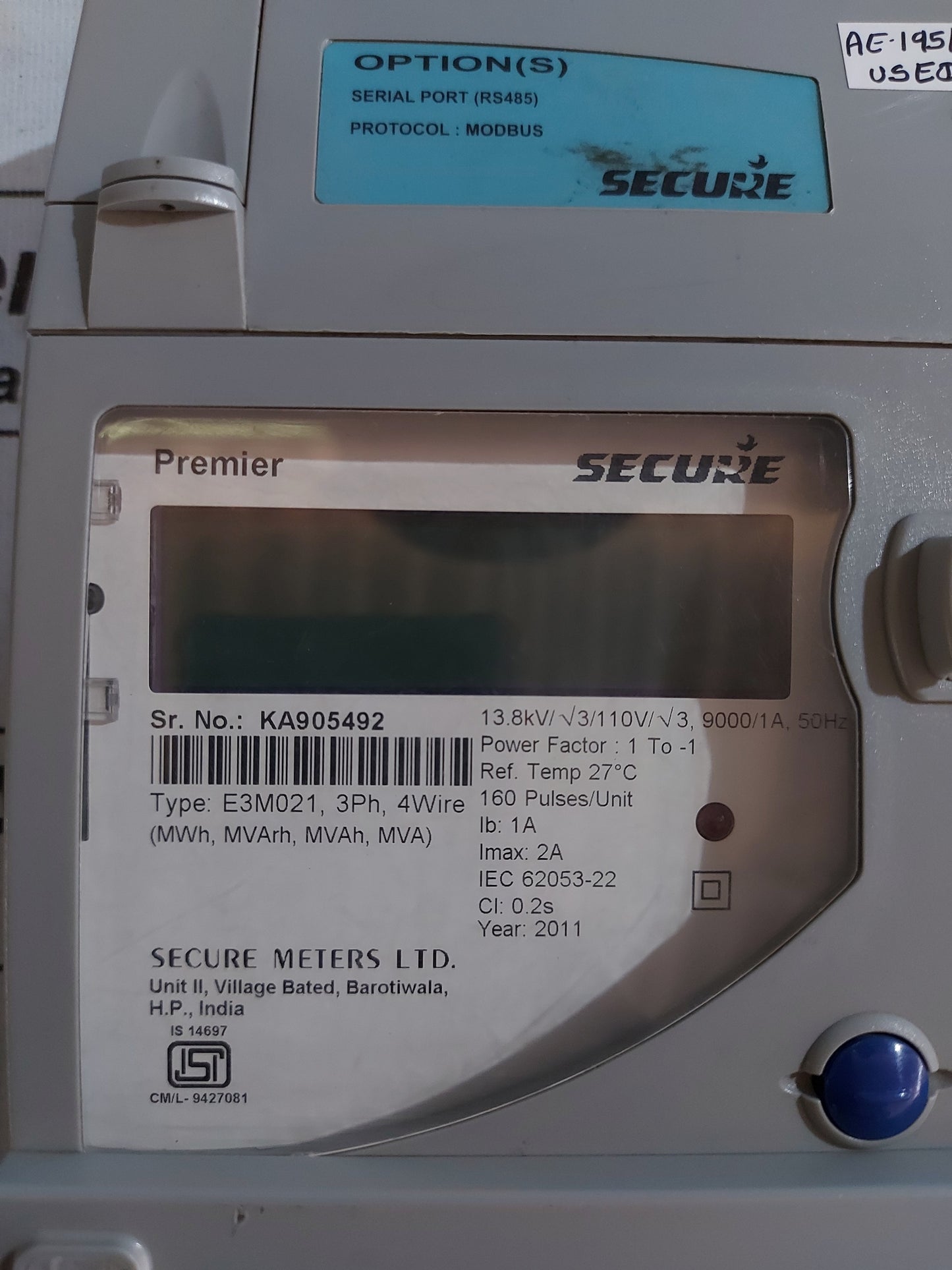 SECURE METERS PREMIER E3M021,3PH,4WIRE
