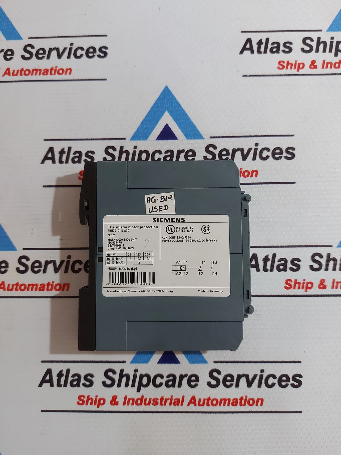 SIEMENS 3RN2010-1CW30 THERMISTOR MOTOR PROTECTION RELAY AG512