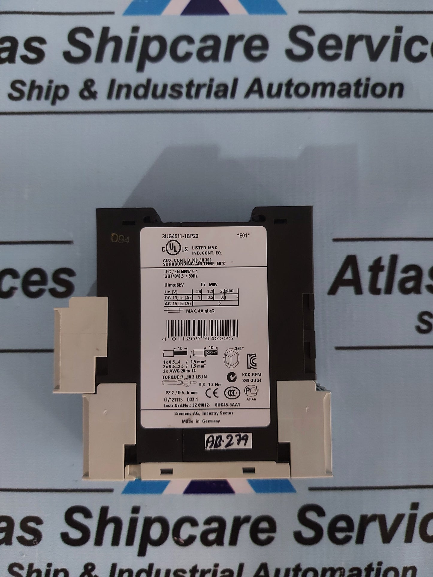 SIEMENS 3UG4511-1BP20 MONITORING RELAY THREE PHASE VOLTAGE INSULATION MONITOR
