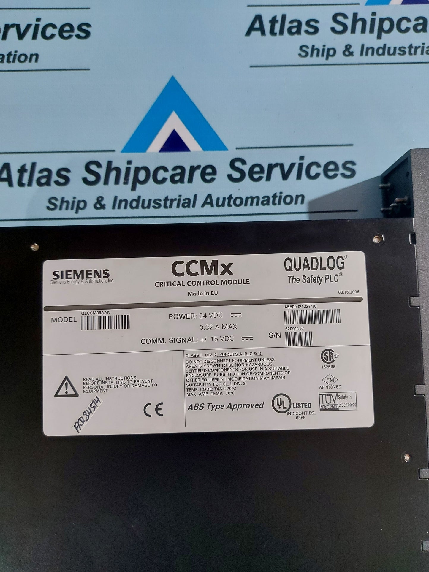 SIEMENS QLCCM36AAN CCMx QUADLOG CRITICAL CONTROL MODULE