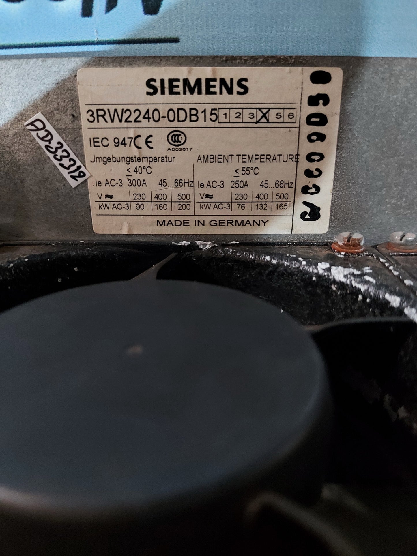 SIEMENS SIKOSTART 3RW2240-ODB15 SOLID-STATE MOTOR STARTER