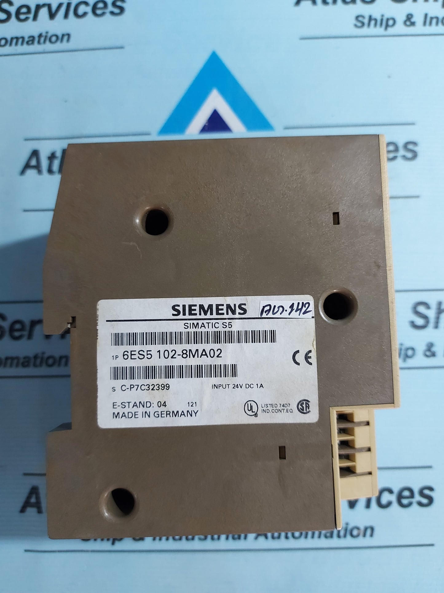 SIEMENS SIMATIC S5-100U 6ES5-102-8MA02 CPU 102 CENTRAL PROCESSING UNIT 24V DC AG142