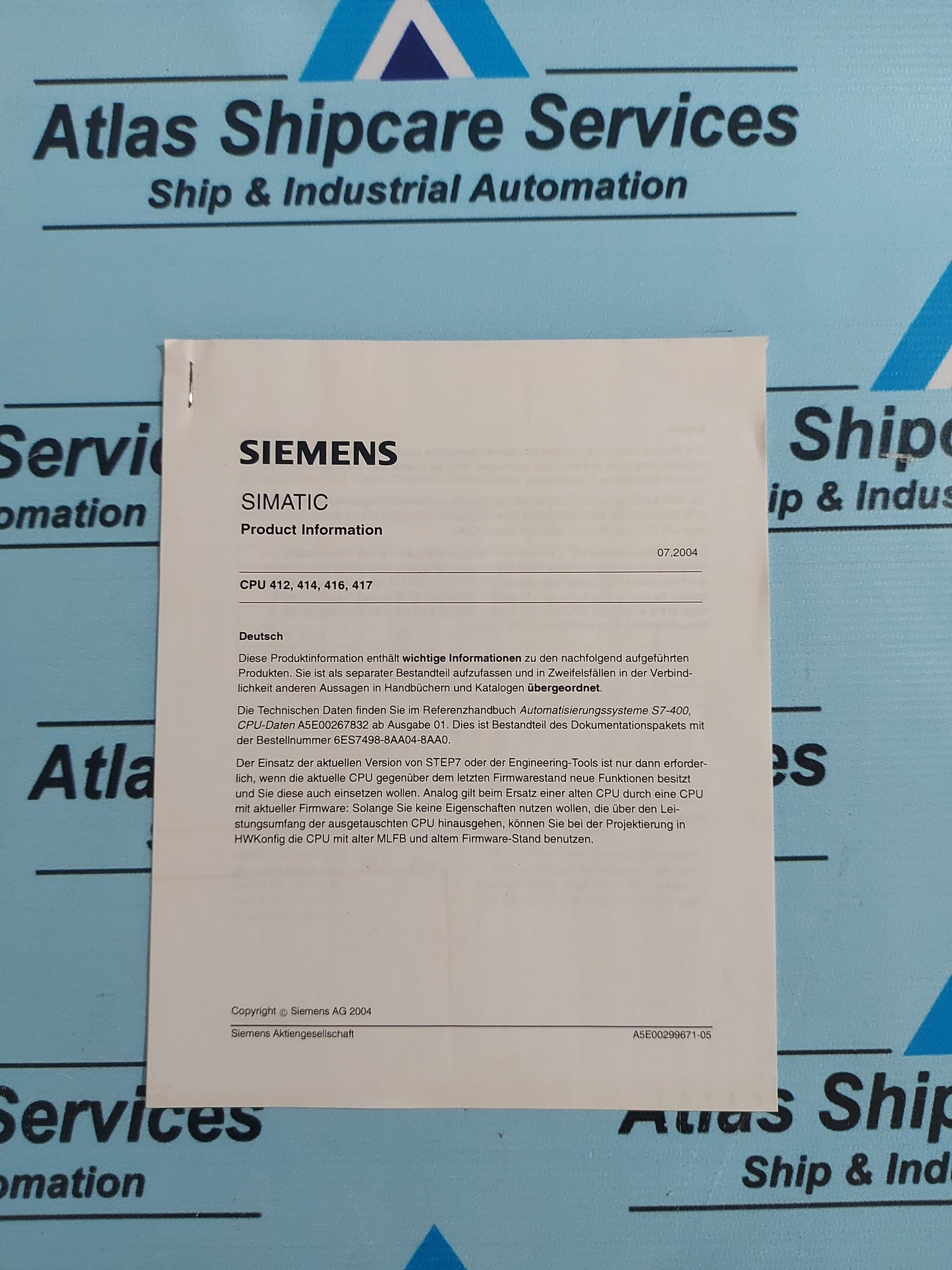 SIEMENS SIMATIC S7 6ES7 416-2XK07-0AB0 CPU MODULE