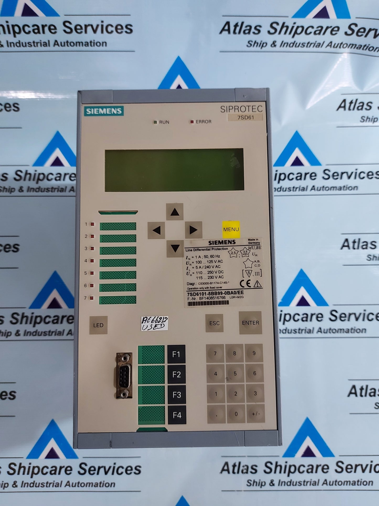 SIEMENS SIPROTEC 7SD6101-5BB99-0BA0/EE LINE DIFFERENTIAL PROTECTON RELAY