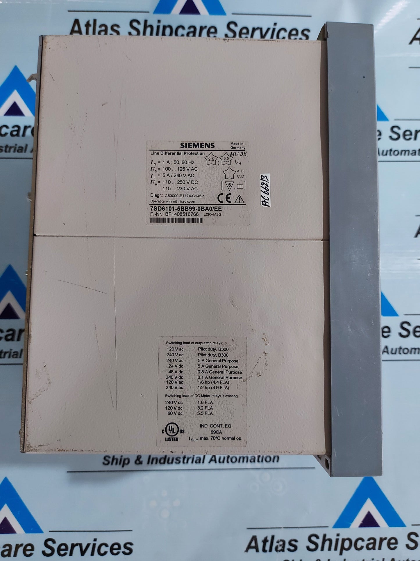 SIEMENS SIPROTEC 7SD6101-5BB99-0BA0/EE LINE DIFFERENTIAL PROTECTON RELAY