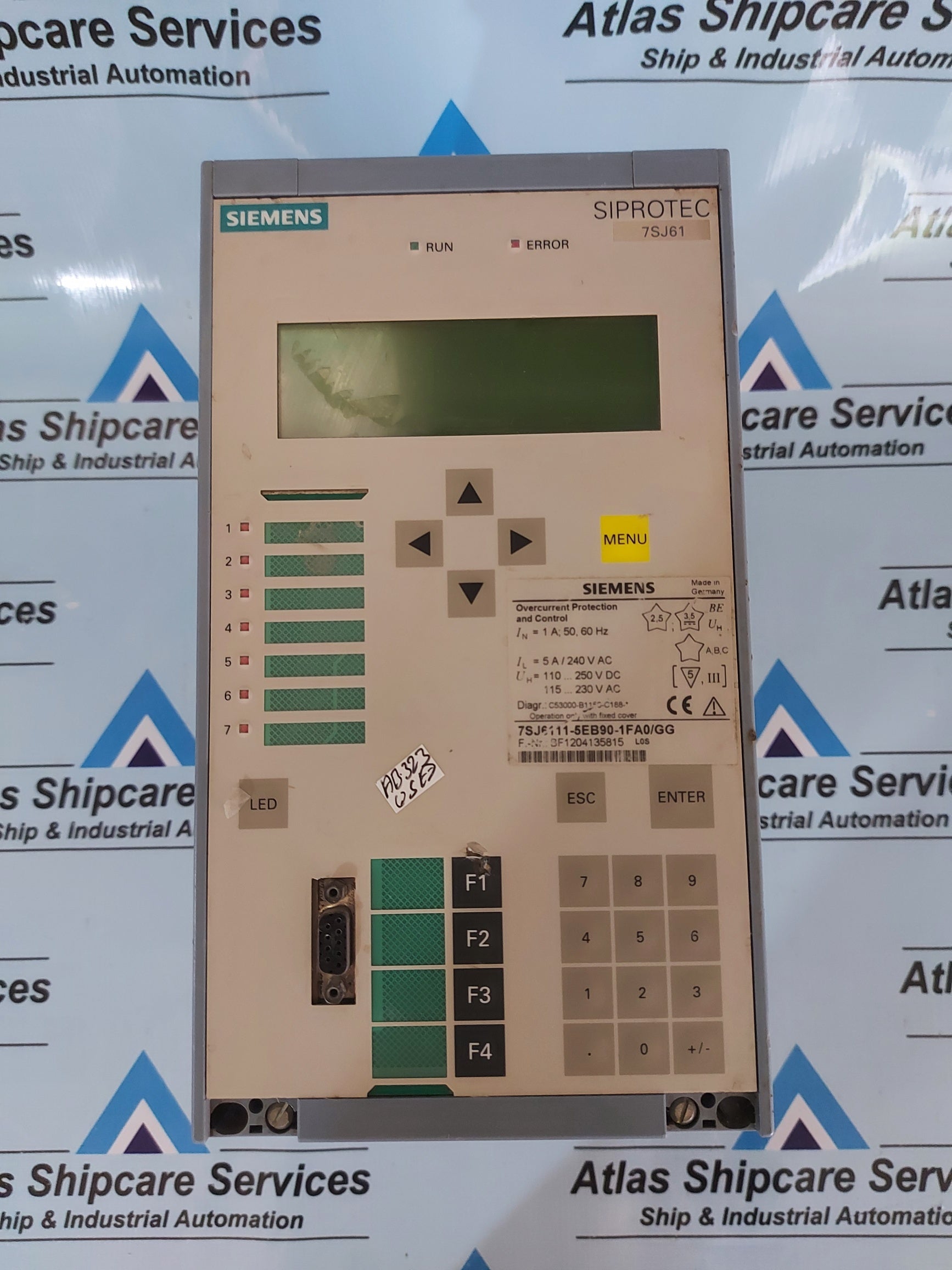 SIEMENS SIPROTEC 7SJ61 OVERCURRENT PROTECTION AND CONTROL 7SJ6111-5EB90-1FA0/GG