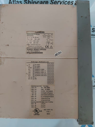 SIEMENS SIPROTEC 7SJ62 MULTIFUNCTION PROTECTION RELAY 7SJ6221-2EN02-1HF0/DD