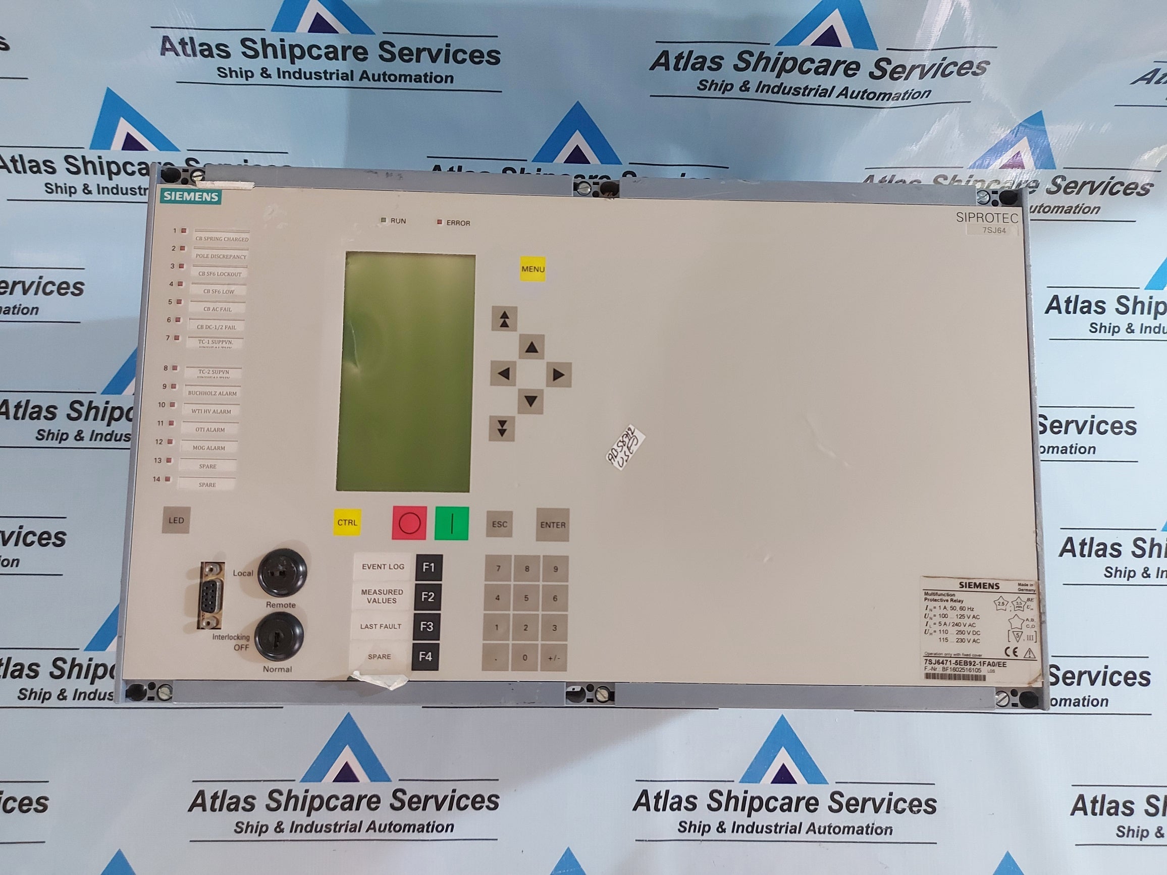 SIEMENS SIPROTEC 7SJ64 MULTIFUNCTION PROTECTIVE RELAY 7SJ6471-5EB92-1FA0/EE