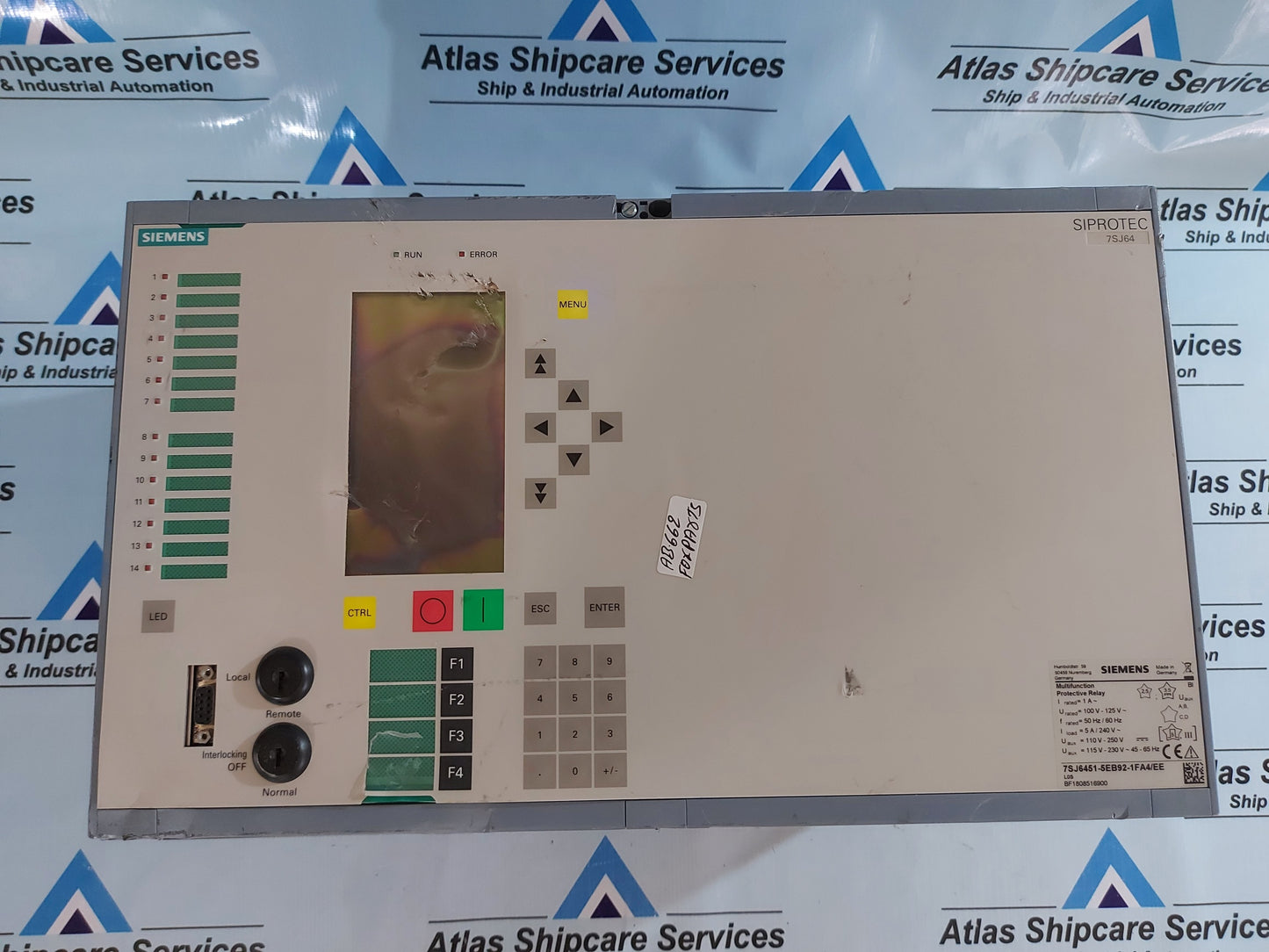 SIEMENS SIPROTEC 7SJ6451-5EB92-1FA4/EE MULTIFUNCTION PROTECTIVE RELAY