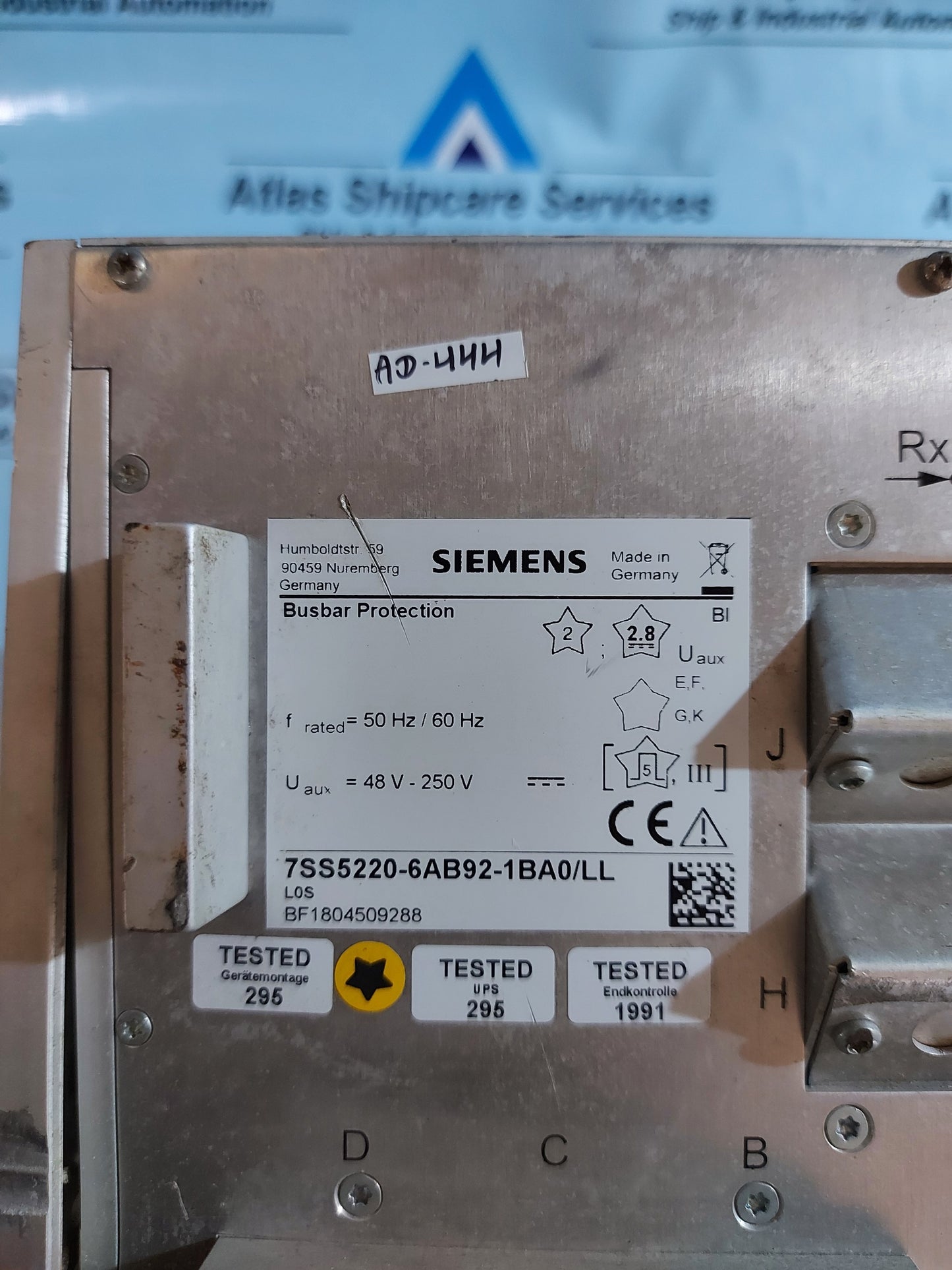 SIEMENS SIPROTEC 7SS52 BUSBAR PROTECTION 7SS5220-6AB92-1BA0/LL