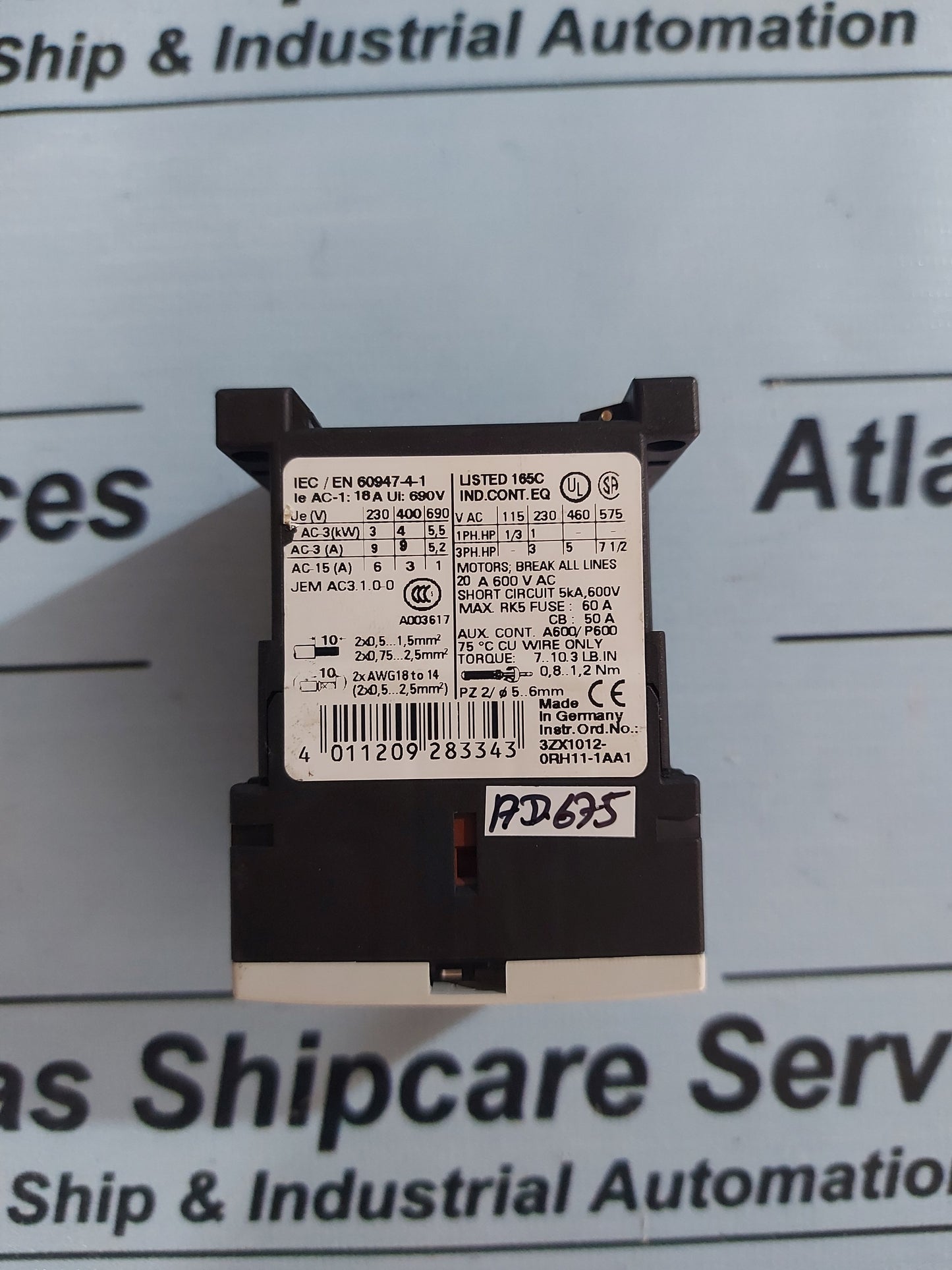 SIEMENS SIRIUS 3RT1516-1BB40 CONTACTOR