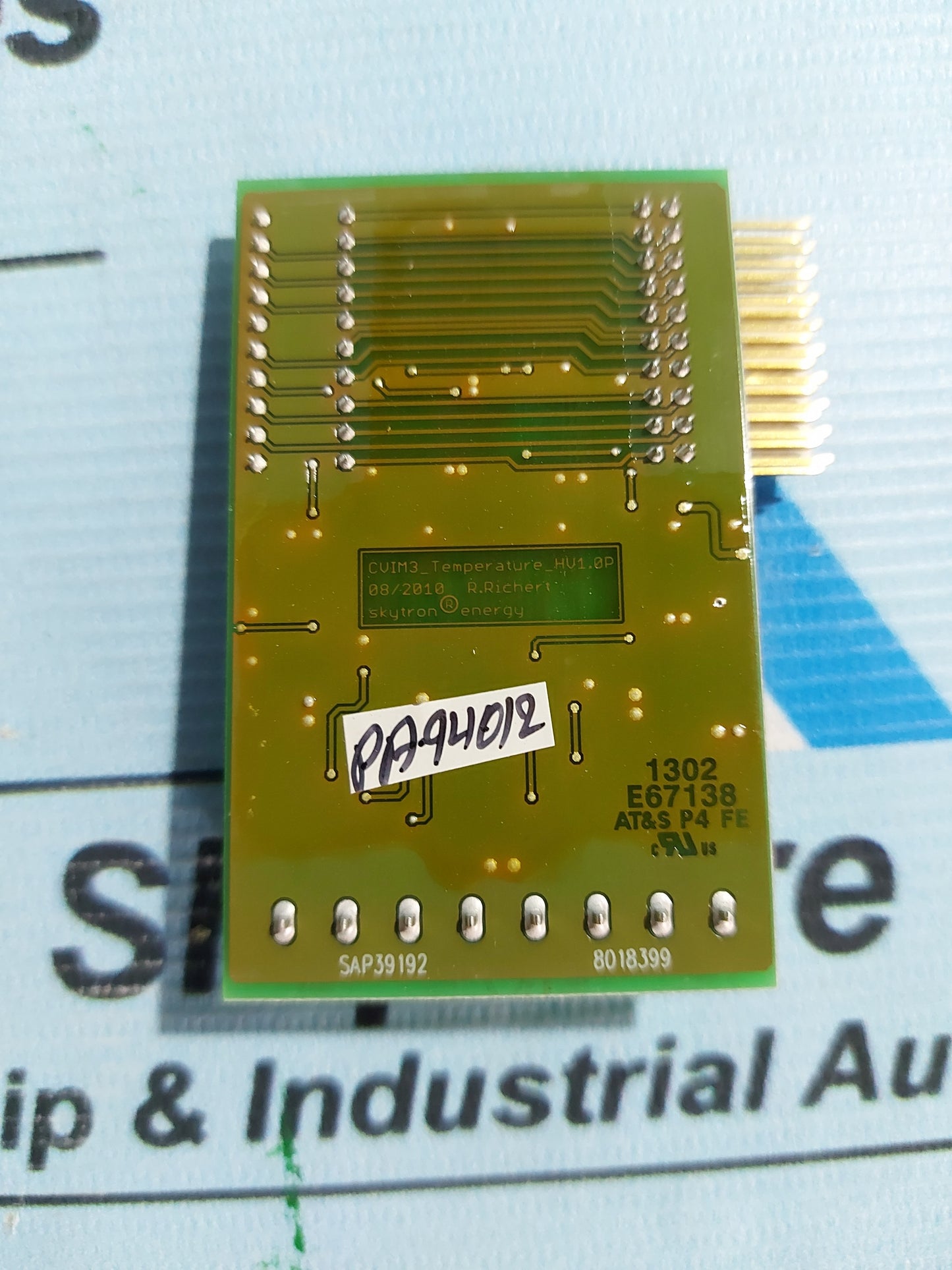 SKYTRON(R)ENERGY CVIM3 TEMPERATURE HV1.0P PCB CARD