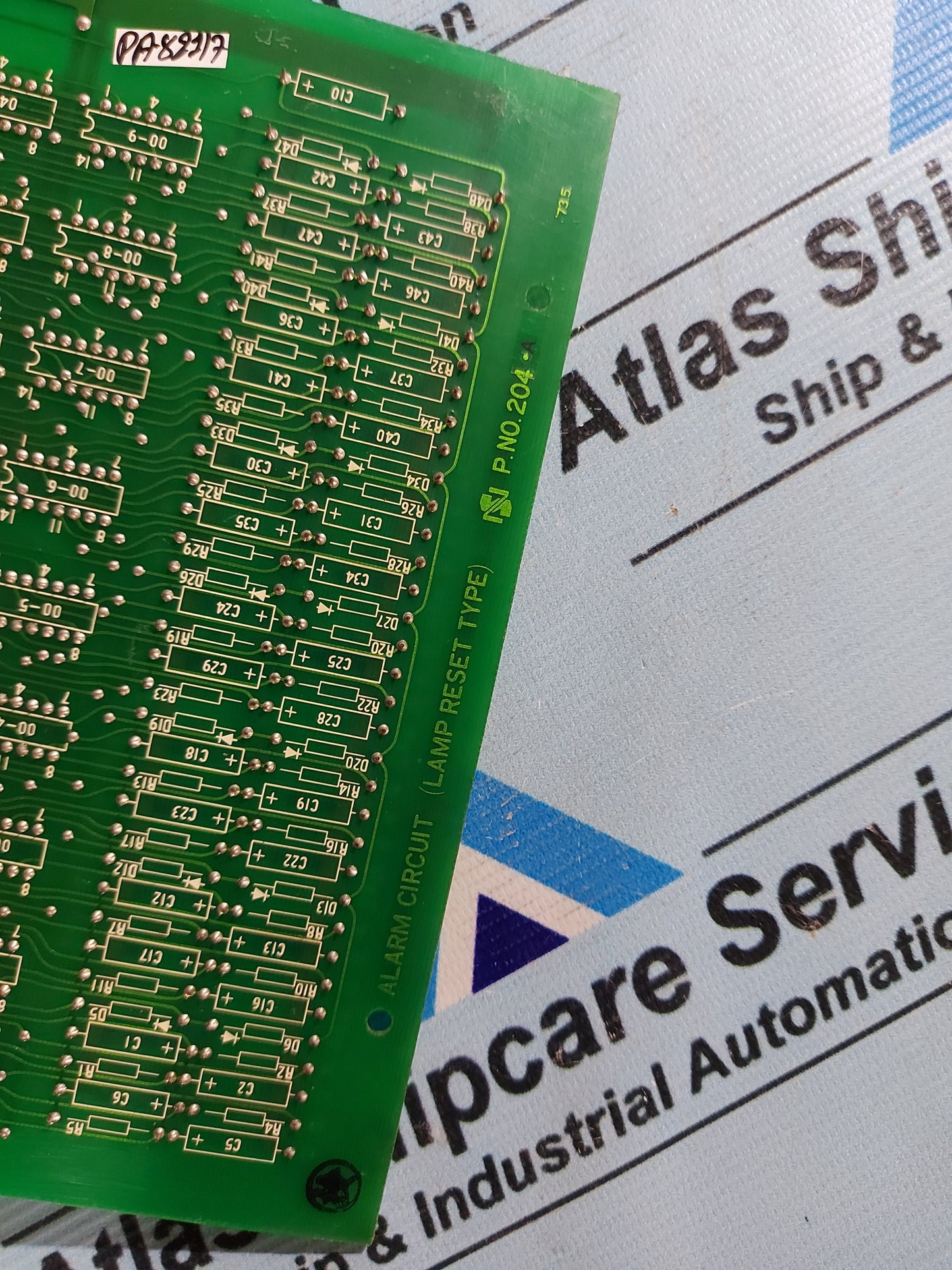 SN OPEN-SHUT ALARM CIRCUIT LAMP RESET TYPE 204 A