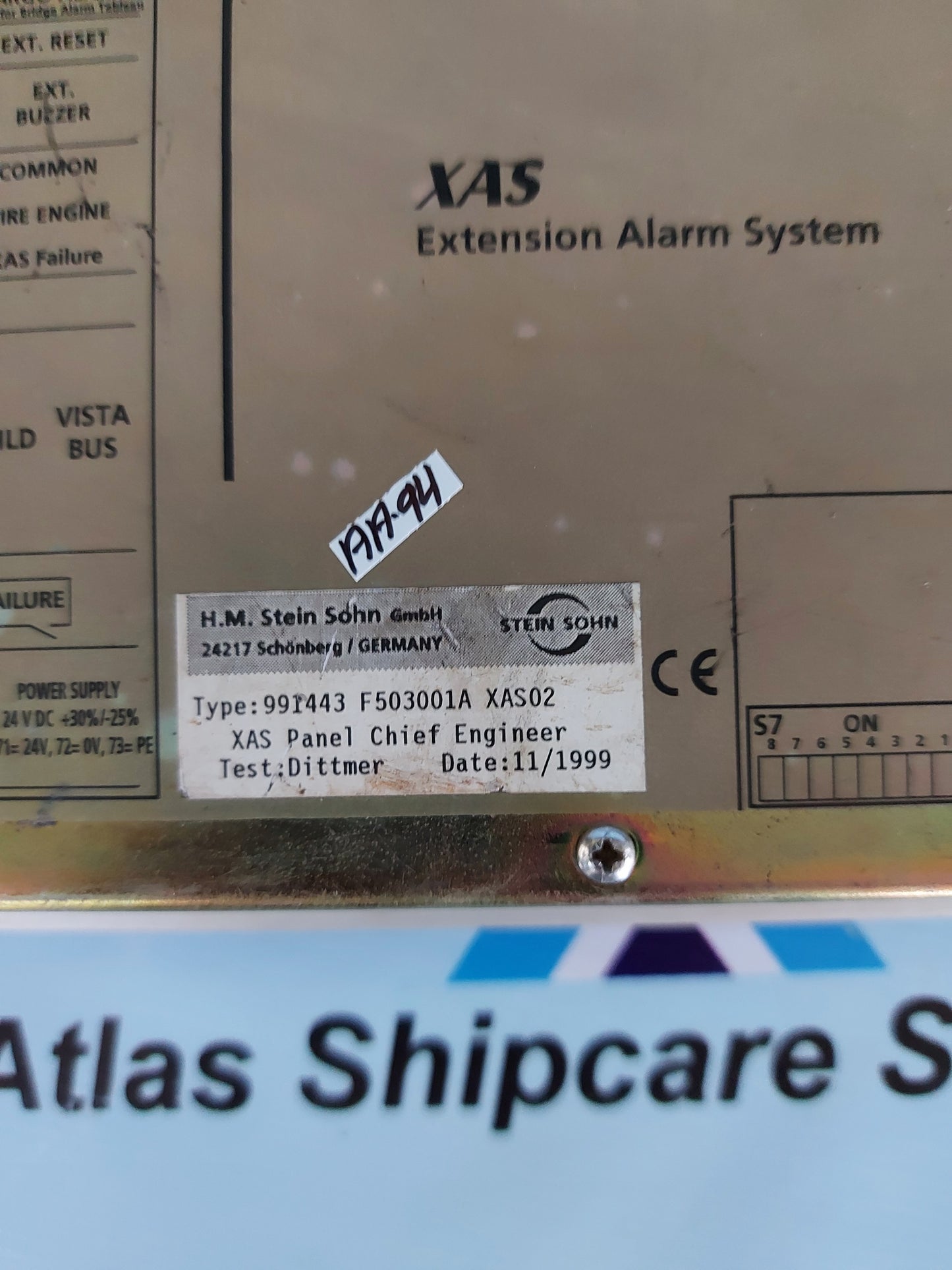 STEIN SOHN XAS EXTENSION ALARM SYSTEM 991443 F503001A XAS02