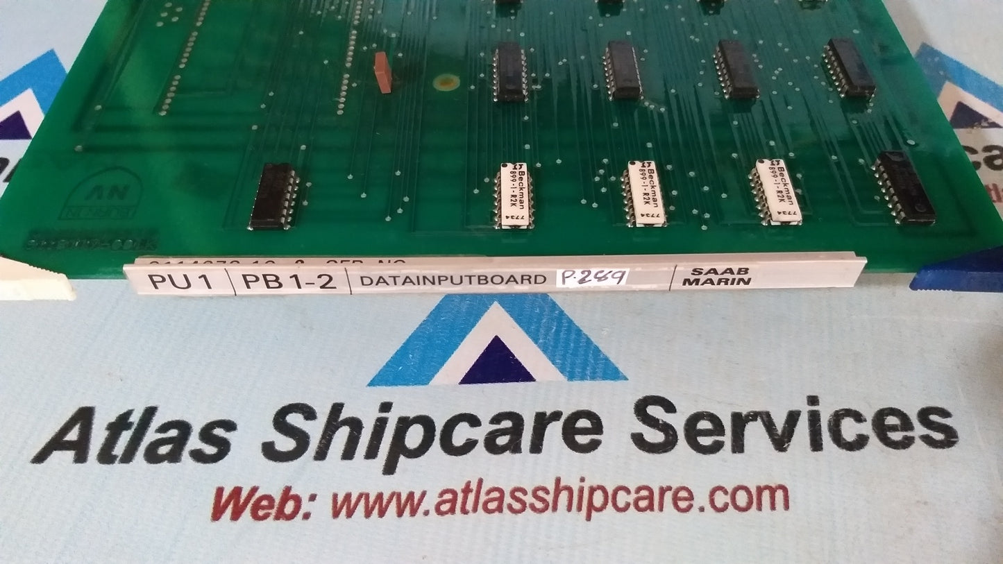 Saab Marine PU 1 PB 1-2 Data Input Board 9118117-001K