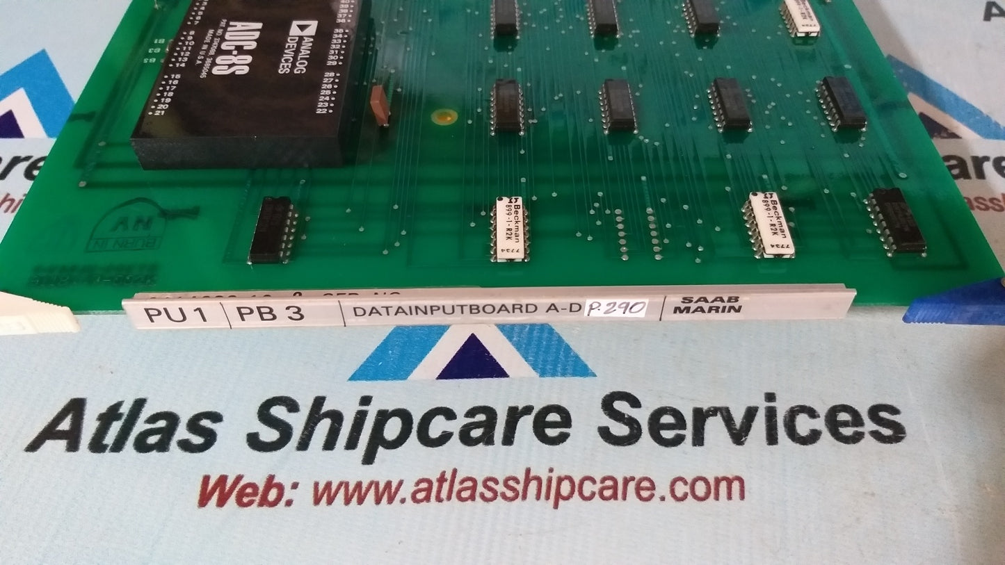 Saab Marine PU 1 PB 3 Data Input Board A-D 9118117-002K