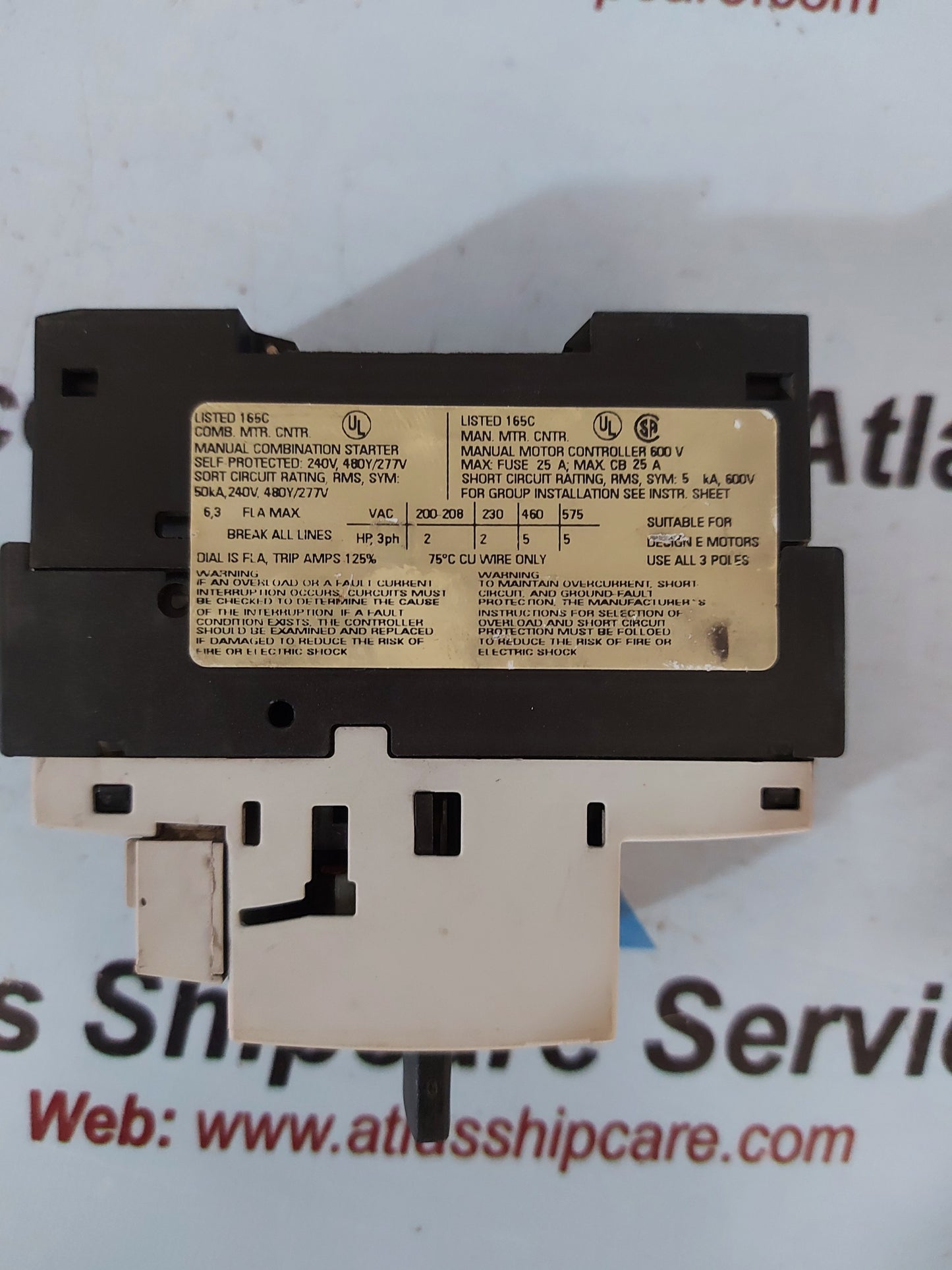 Siemens Sirius 3R 3RV1021-1GA10 Motor Circuit Breaker