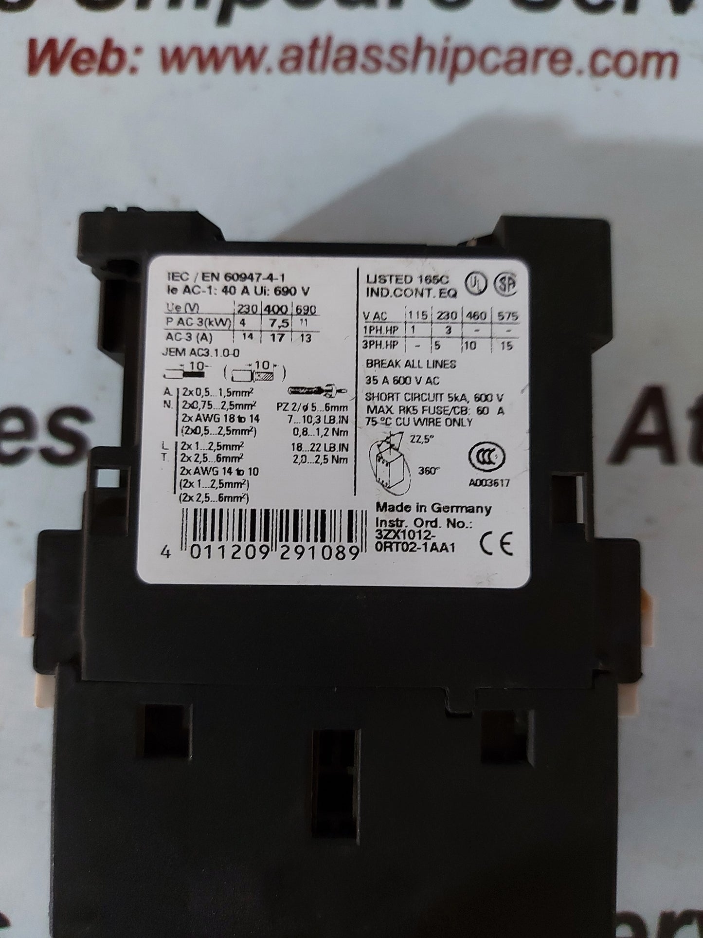 Siemens Sirius 3RT1025-1B..0 Contactor Relay