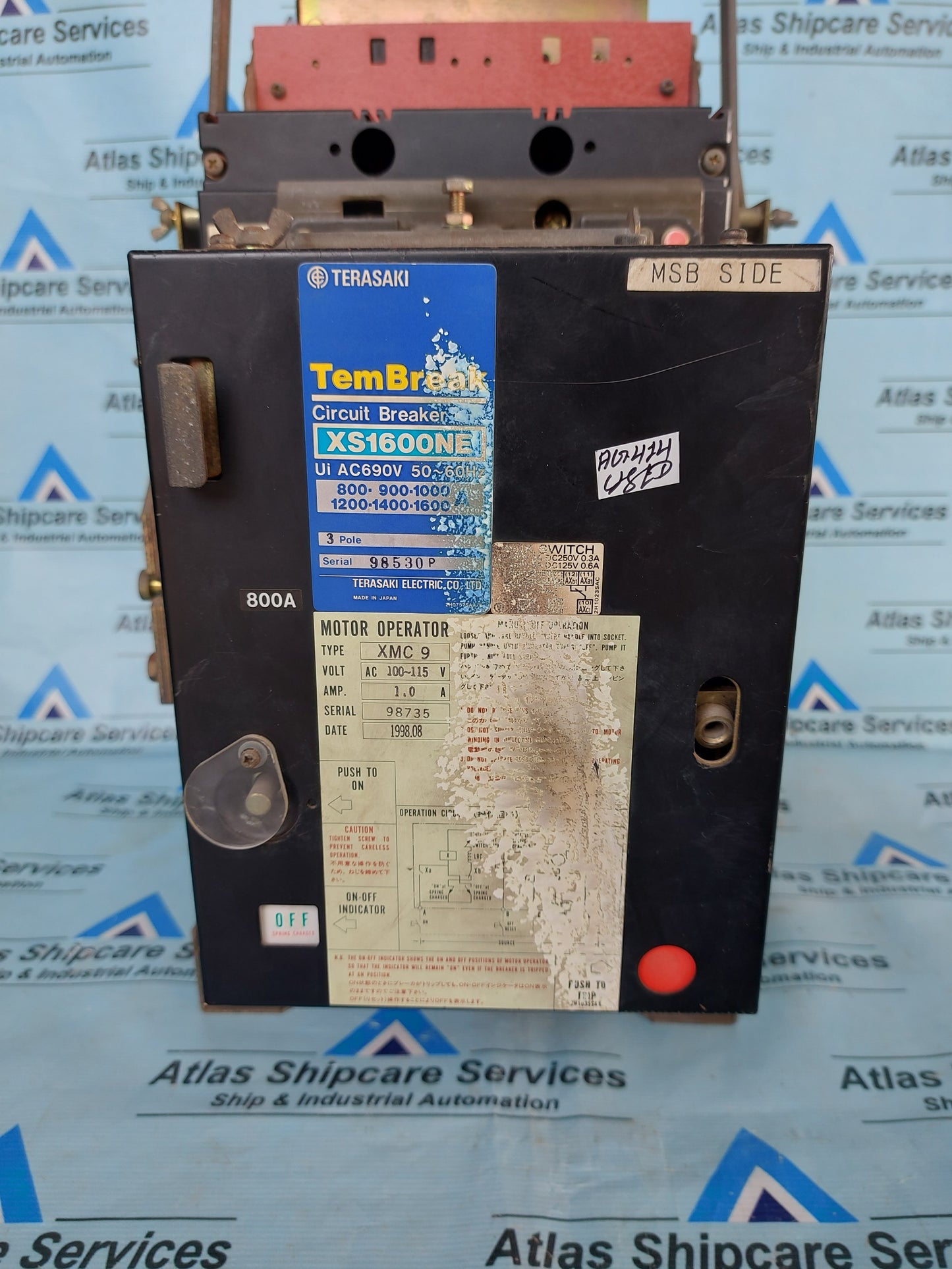 TERASAKI ELECTRIC XS1600NE 1600A CIRCUIT BREAKER 3-POLE AG414