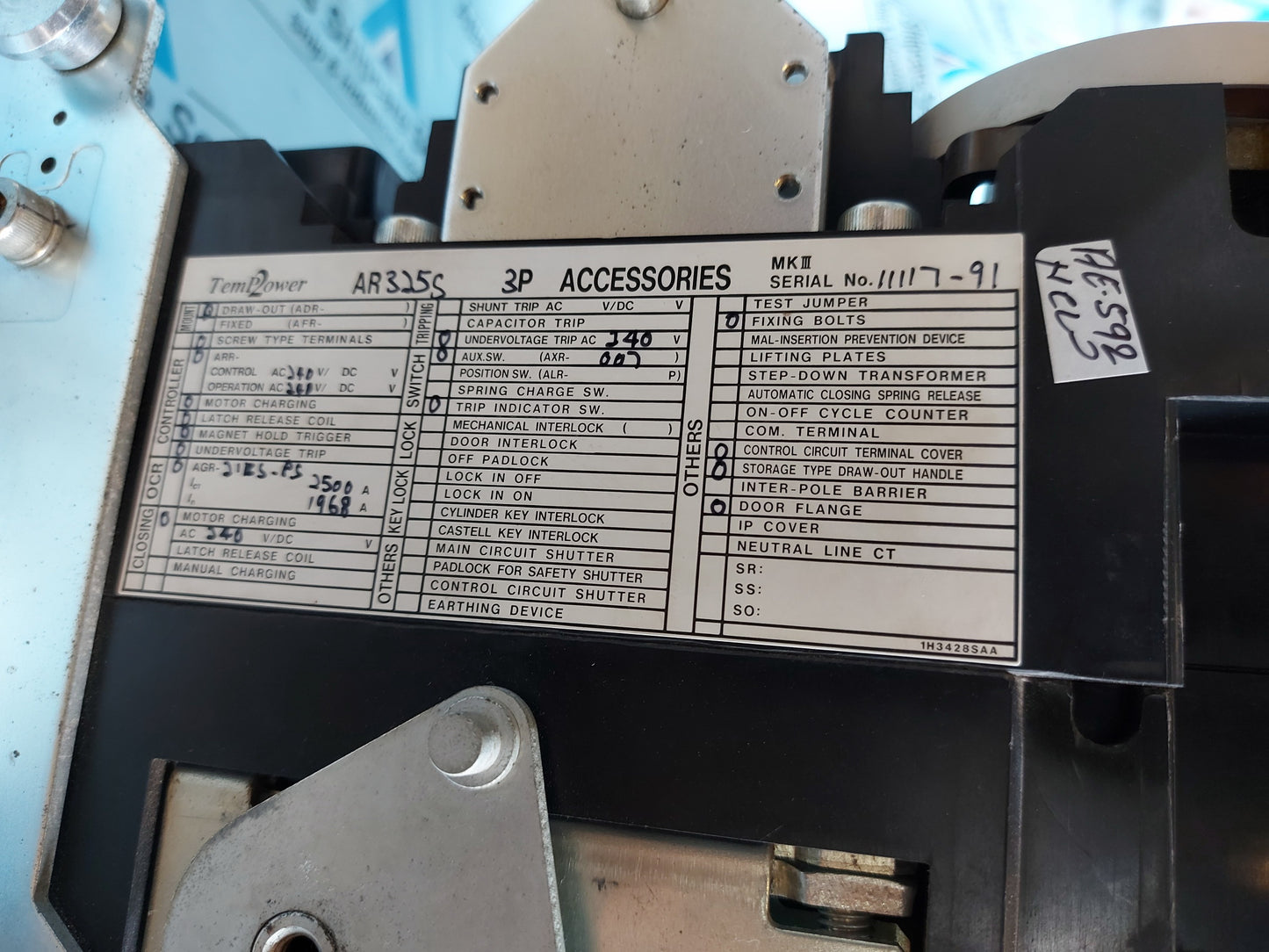 TERASAKI TEM2POWER AR325S AIR CIRCUIT BREAKER