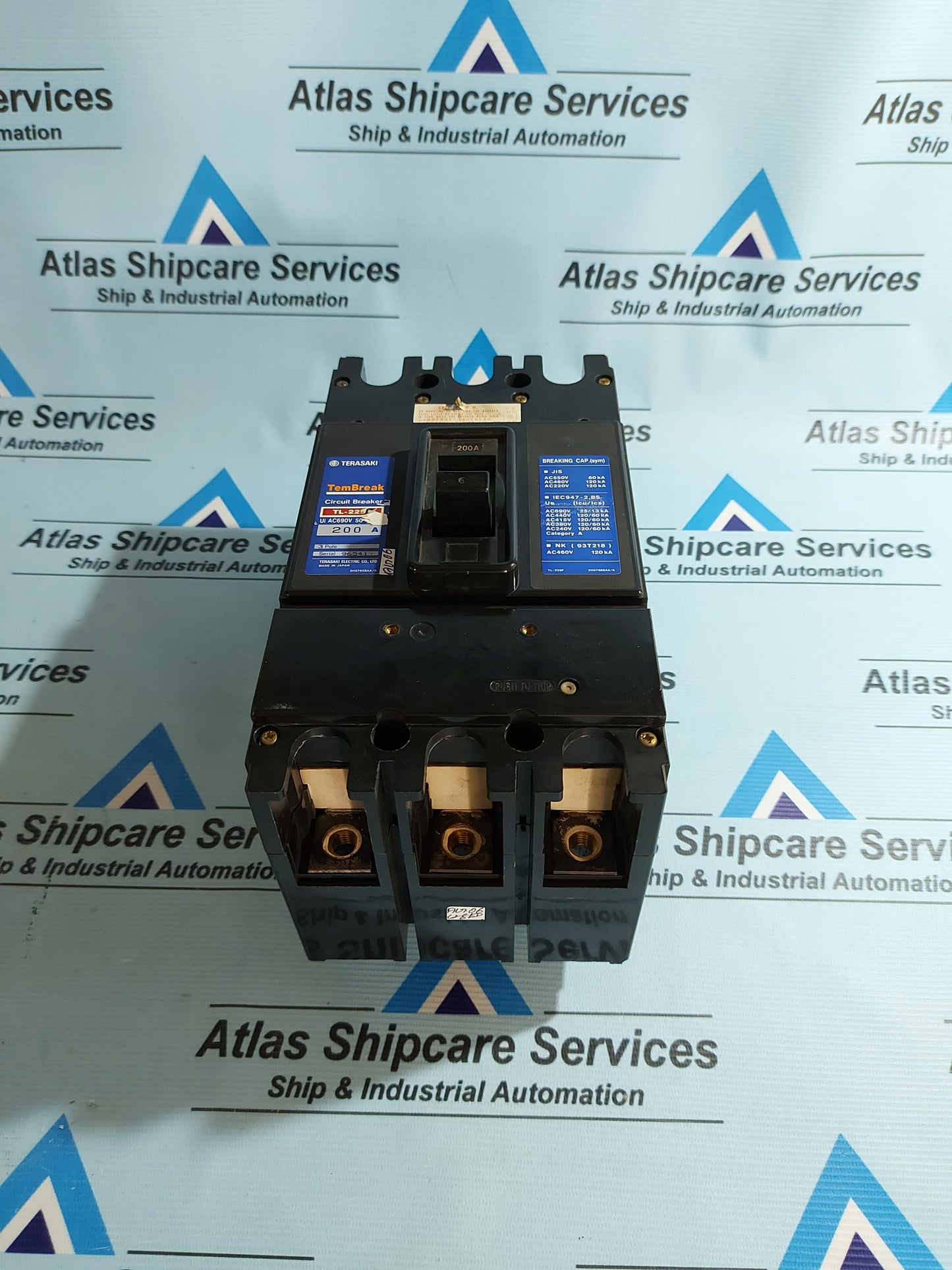 TERASAKI TL-225F TEMBREAK CIRCUIT BREAKER AC690V 200A AG06