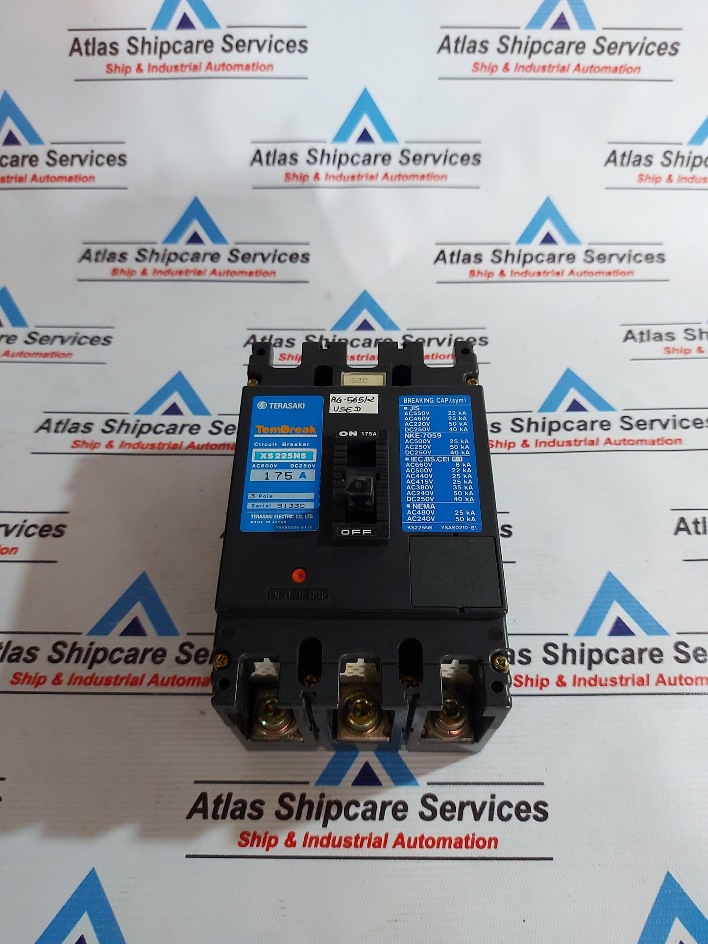 TERASAKI XS225NS TEMBREAK CIRCUIT BREAKER 175A AG565