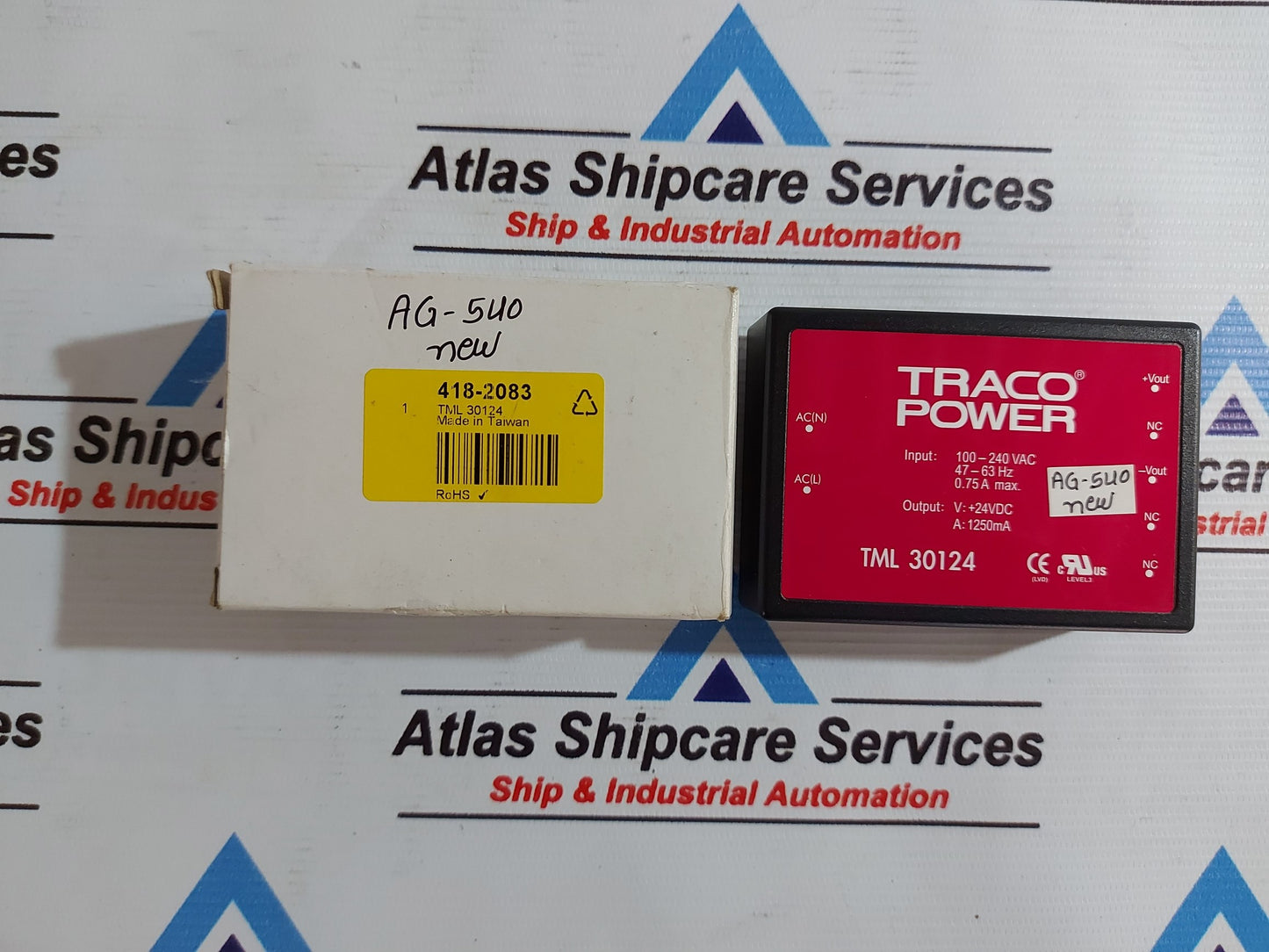 TRACO POWER TML 30124 SWITCHABLE POWER SUPPLY 100-240VAC,24VDC 1250mA AG540