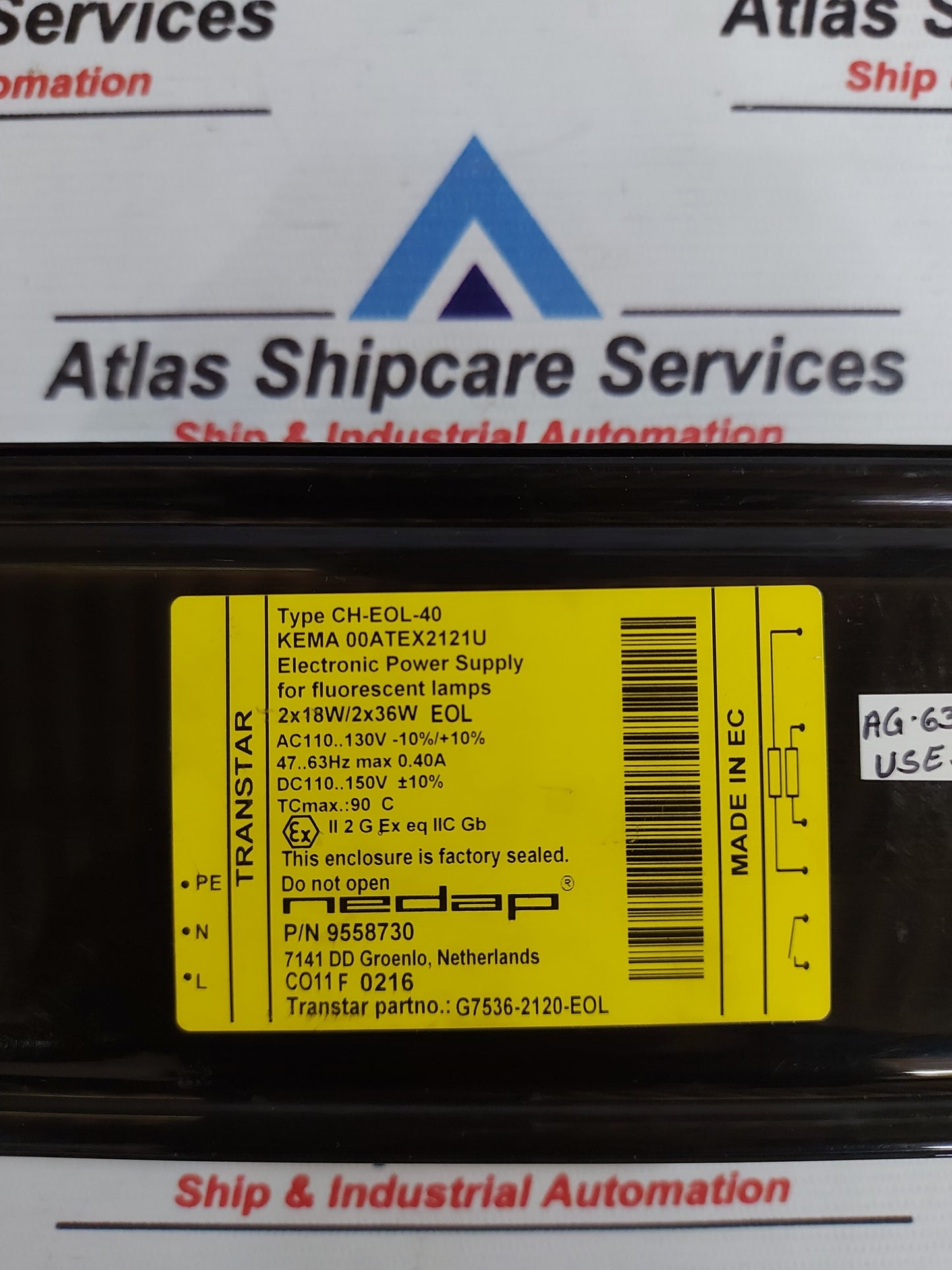 TRANSTAR CH-EOL-40 ELECTRONIC POWER SUPPLY AG632