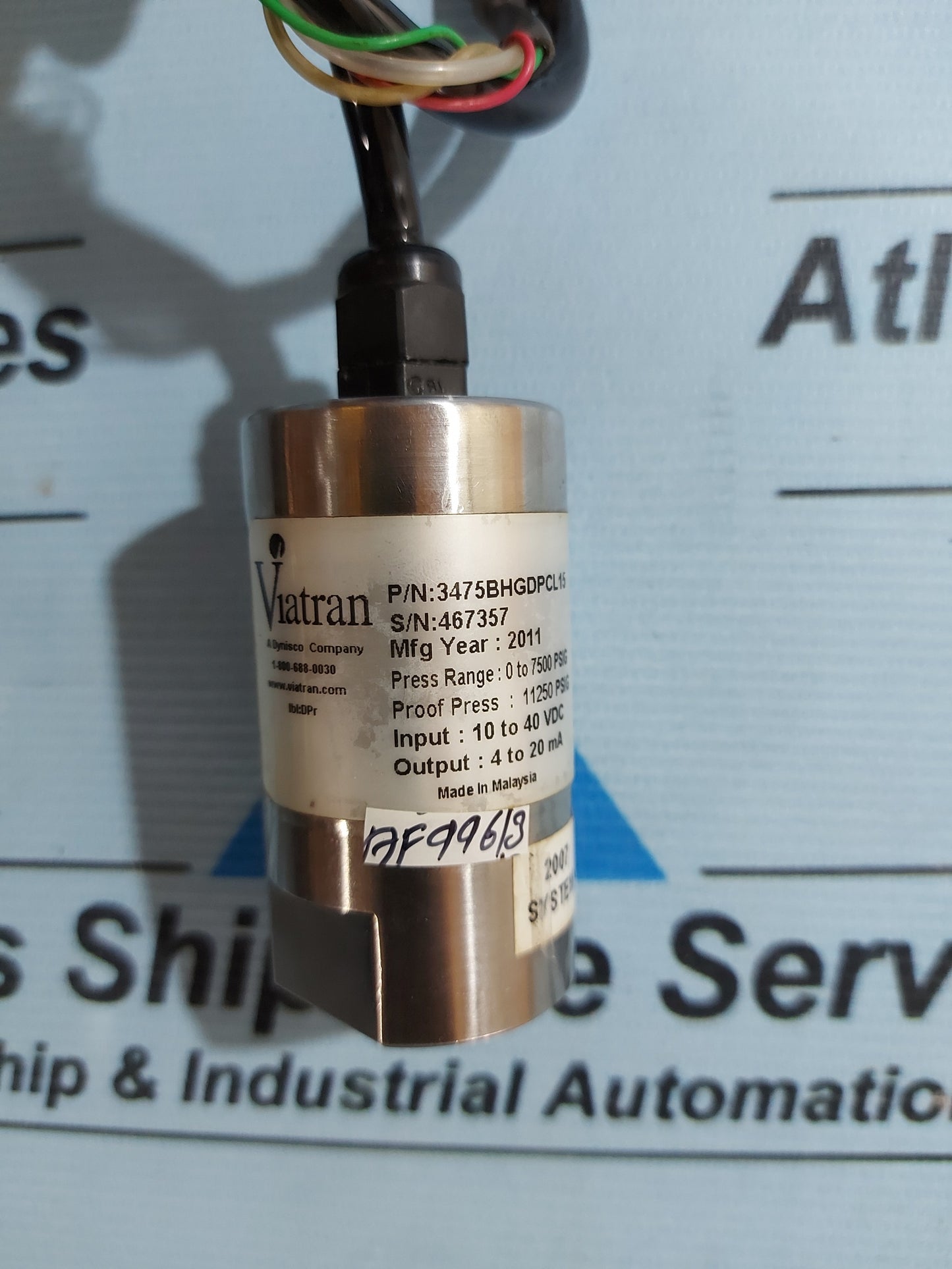 VAITRAN 3475BHGDPCL15 PRESSURE TRANSMITTER 0-7500 Psig
