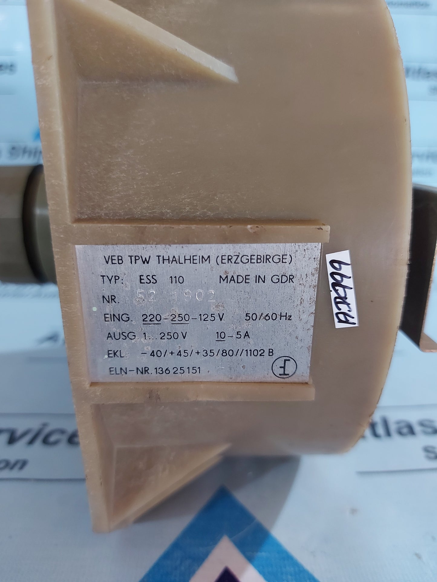 VEB TPW THALHEIM ESS 110 VARIABLE TRANSFORMER