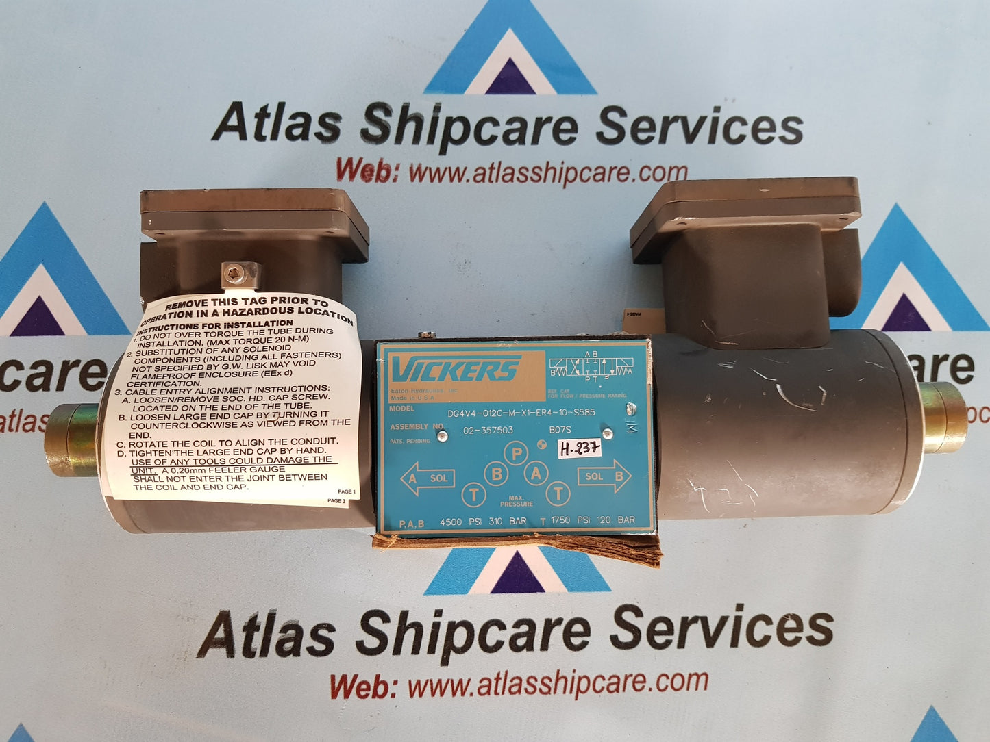 VICKERS DG4V4-012C-M-X1-ER4-10-C585 DIRECTION CONTROL VALVE H237