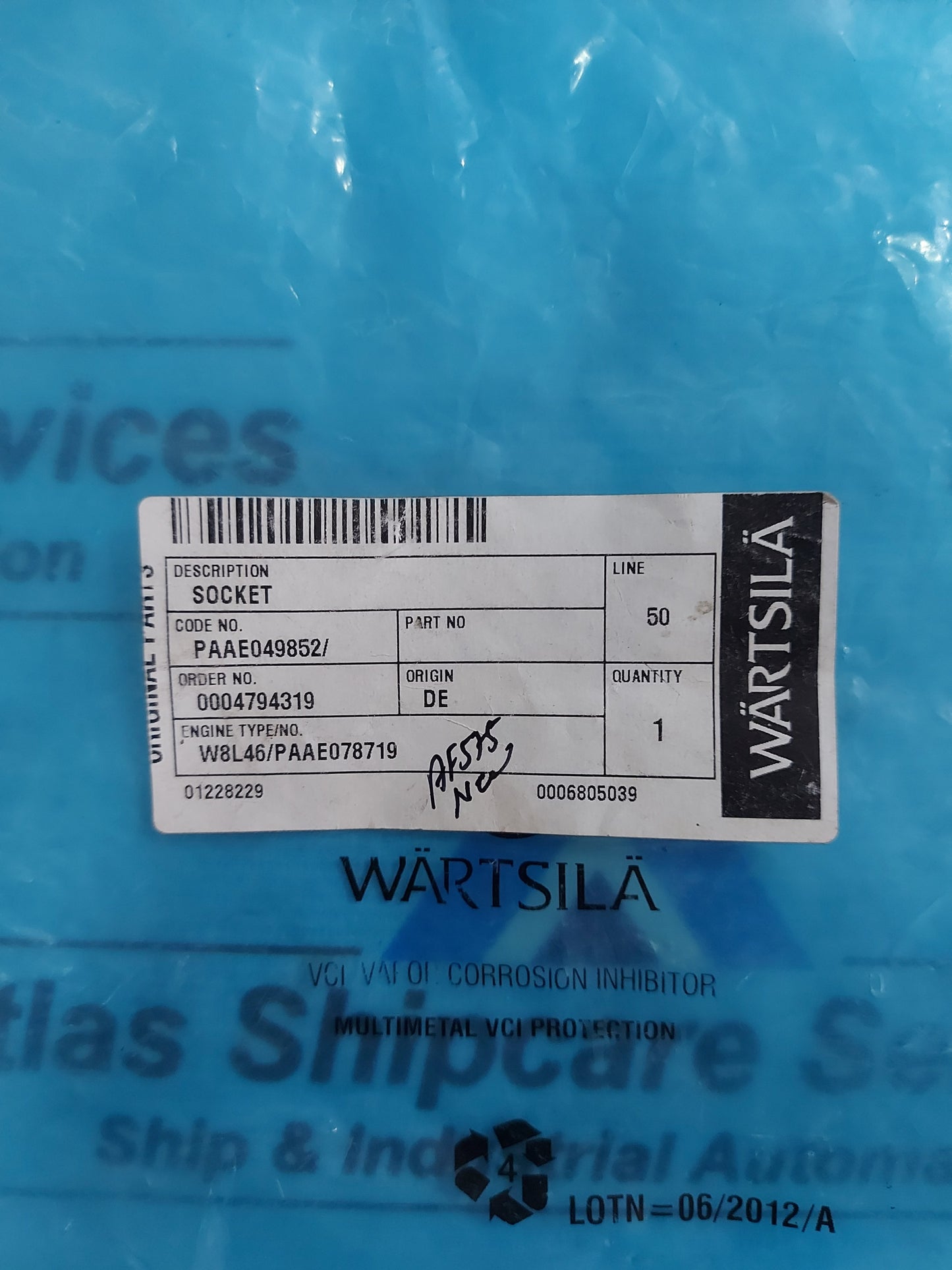 WARTSILA W8L46/PAAE078719 SOCKET