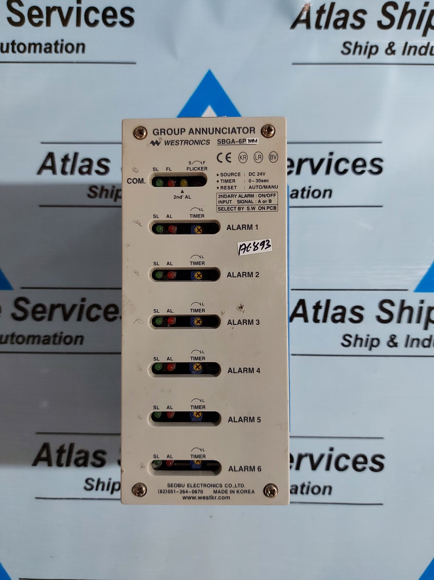 WESTRONICS SBGA-6P1WM GROUP ANNUNCIATOR 0-30Sec