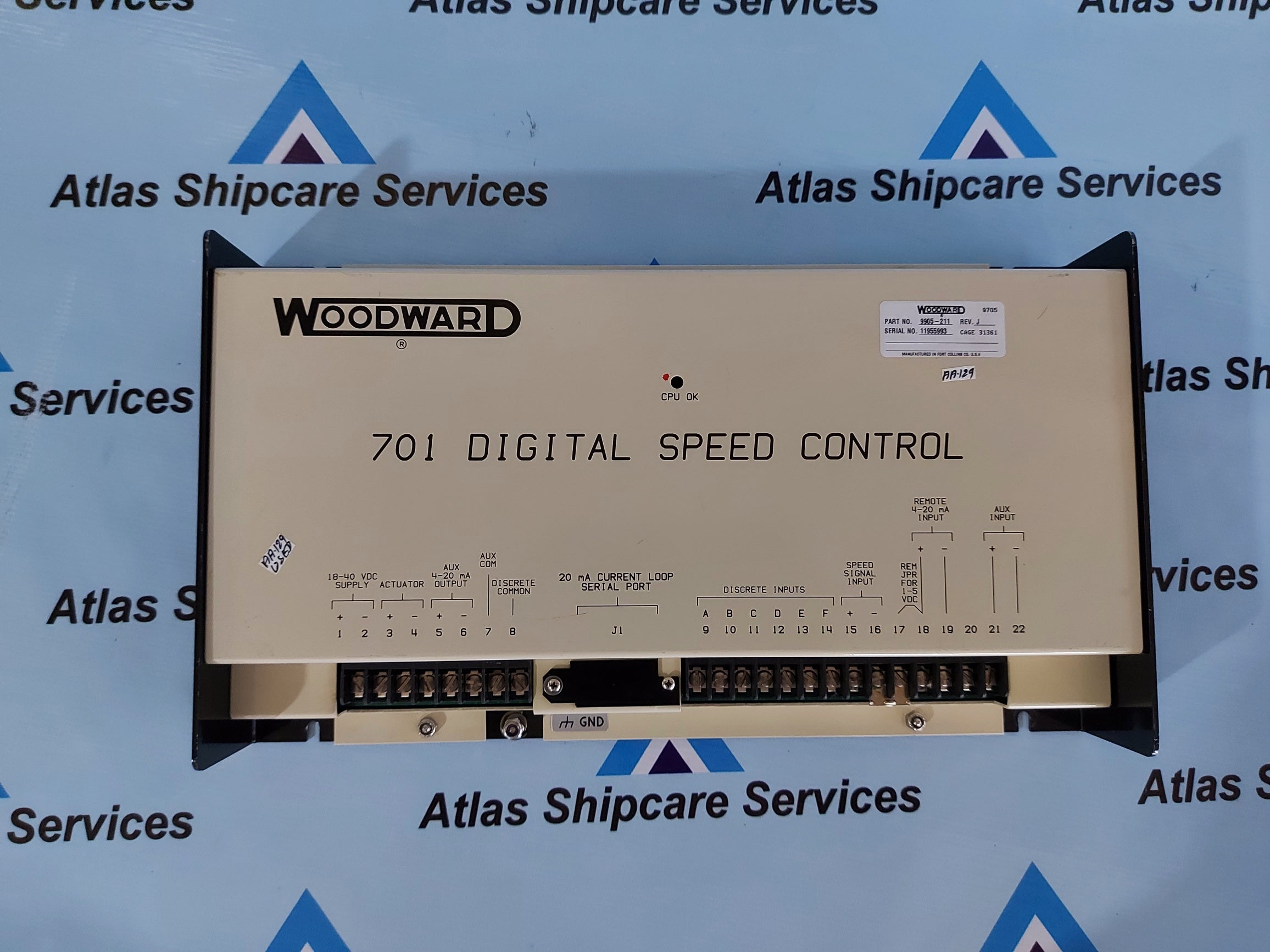 WOODWARD 9905-211 701 DIGITAL SPEED CONTROL REV.J