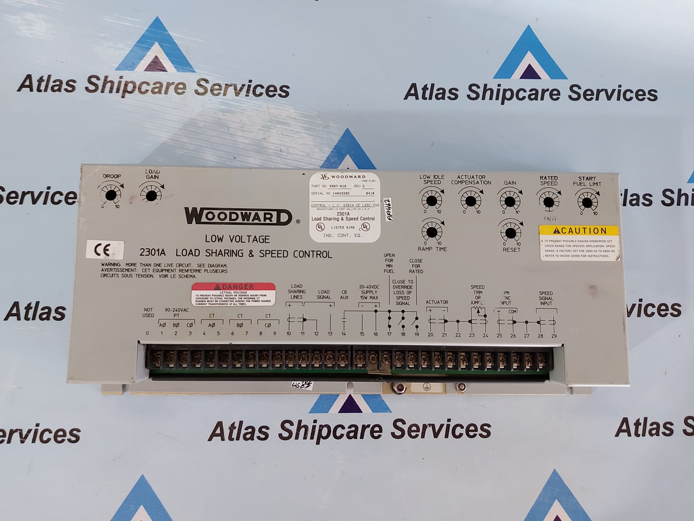 WOODWARD 9907-018 LOW VOLTAGE 2301A LOAD SHARING &amp; SPEED CONTROL REV.G