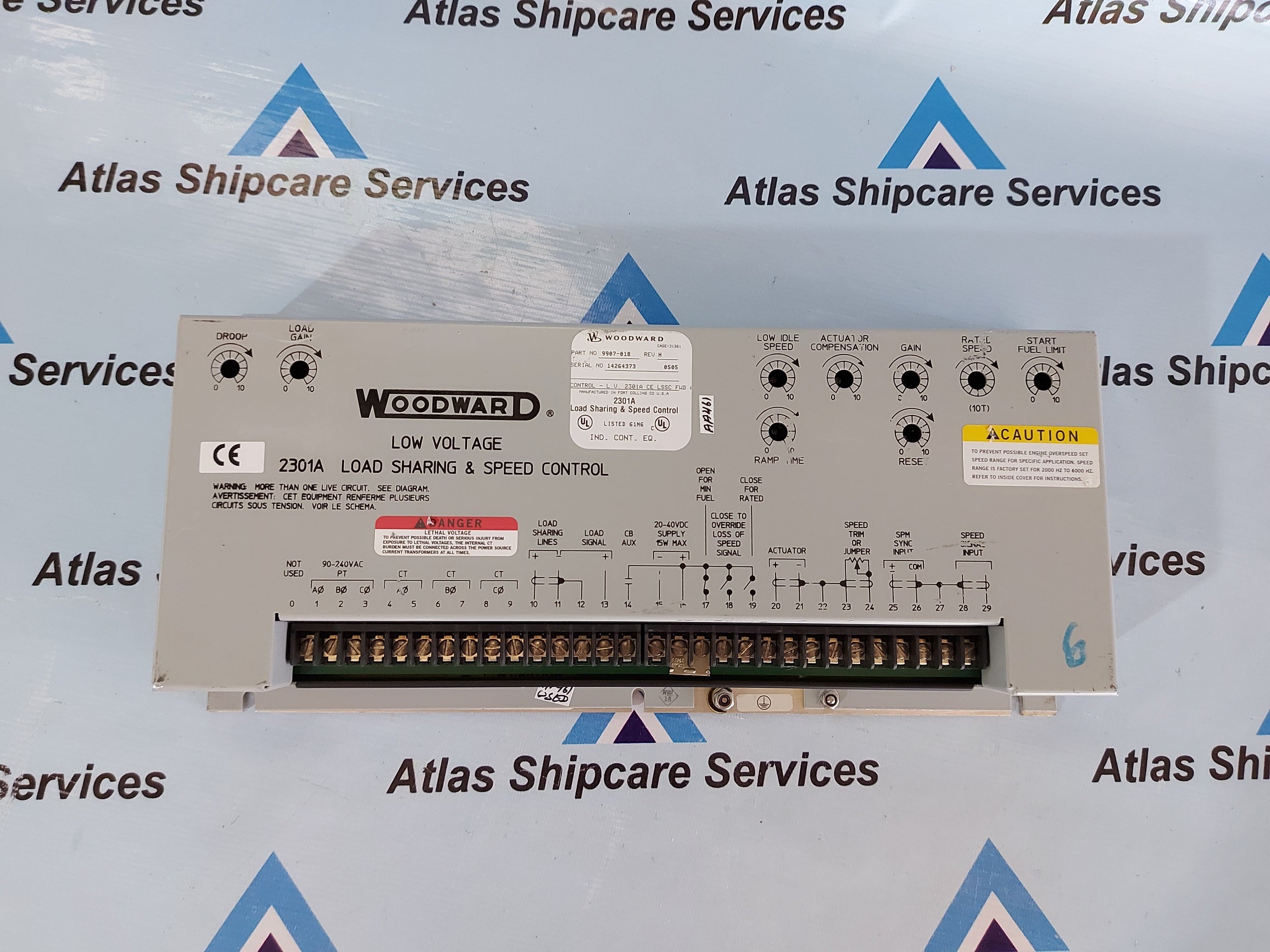 WOODWARD 9907-018 LOW VOLTAGE 2301A LOAD SHARING &amp; SPEED CONTROL REV.H